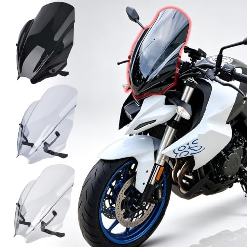 GSX8S Windscreen with Mount Bracket, Motorcycle Windscreen Front Light smoke