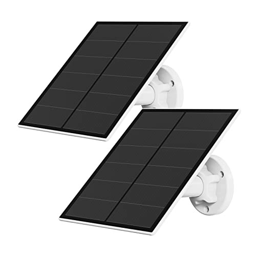 Solar Panel for Security Camera, 5W USB Solar Panel for Micro USB and Pack of 2