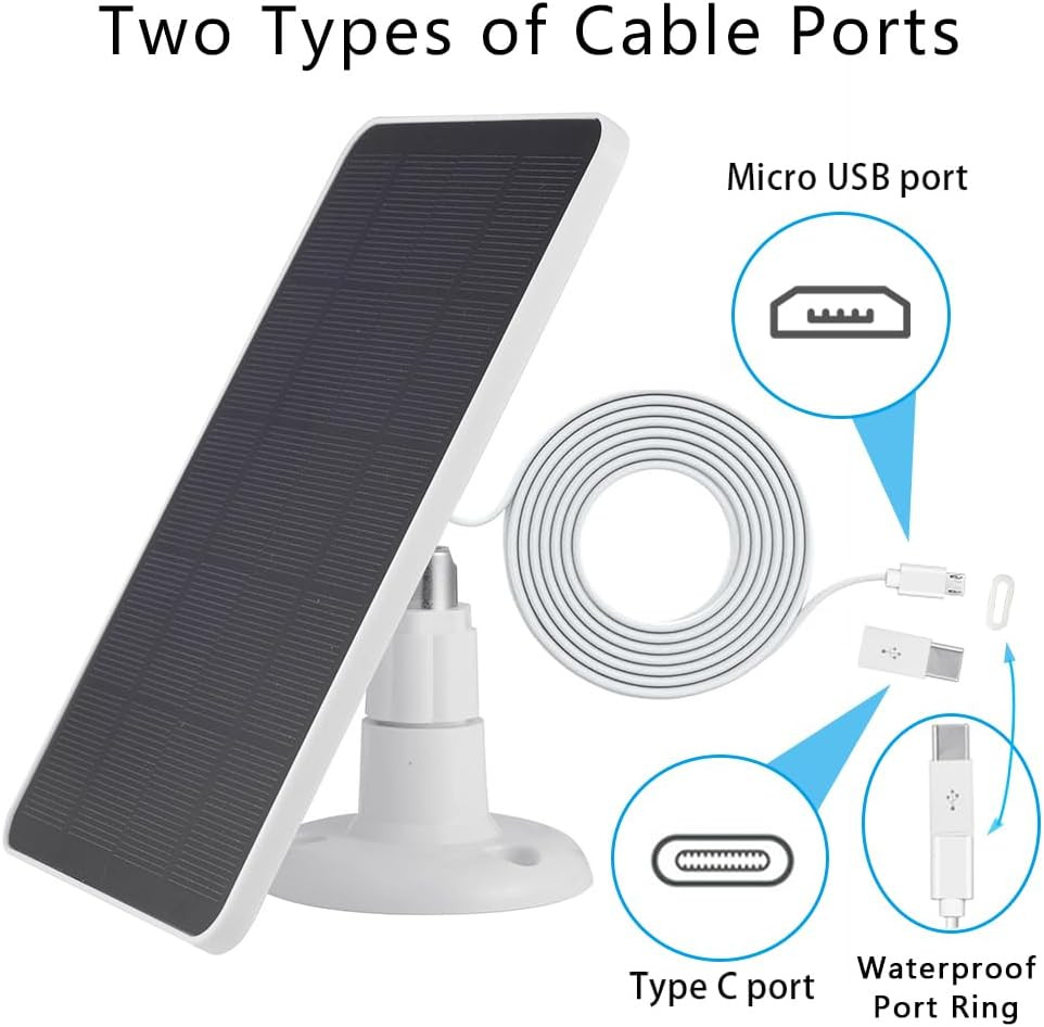 Solar Panel Compatible with Simplisafe Outdoor Camera Series 2 Wireless, 4W 5V S