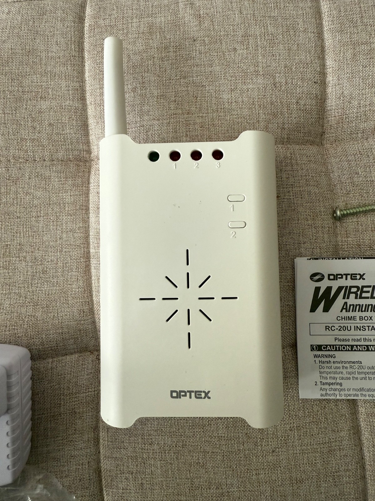 Optex Wireless 2000 Chime Box With Relay Receiver (RC-20U)/ NO BOX