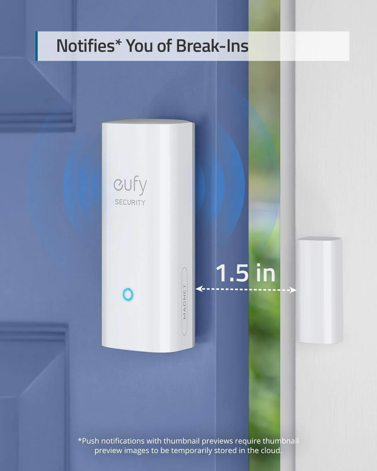 Eufy Security Entry Sensor, Detects Opened and Closed Doors or Windows, Door Mon