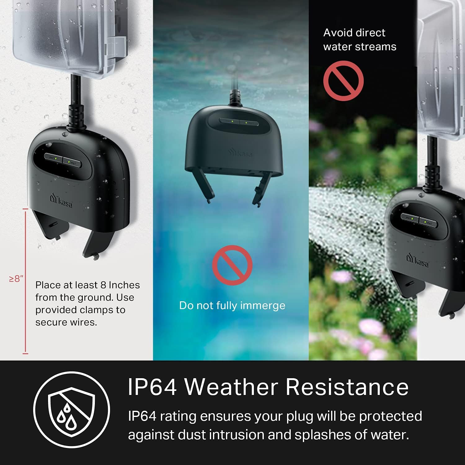 Kasa Outdoor Smart Plug, Smart Home Wi-Fi Outlet with 2 Sockets, EP40 | IP64 Wea