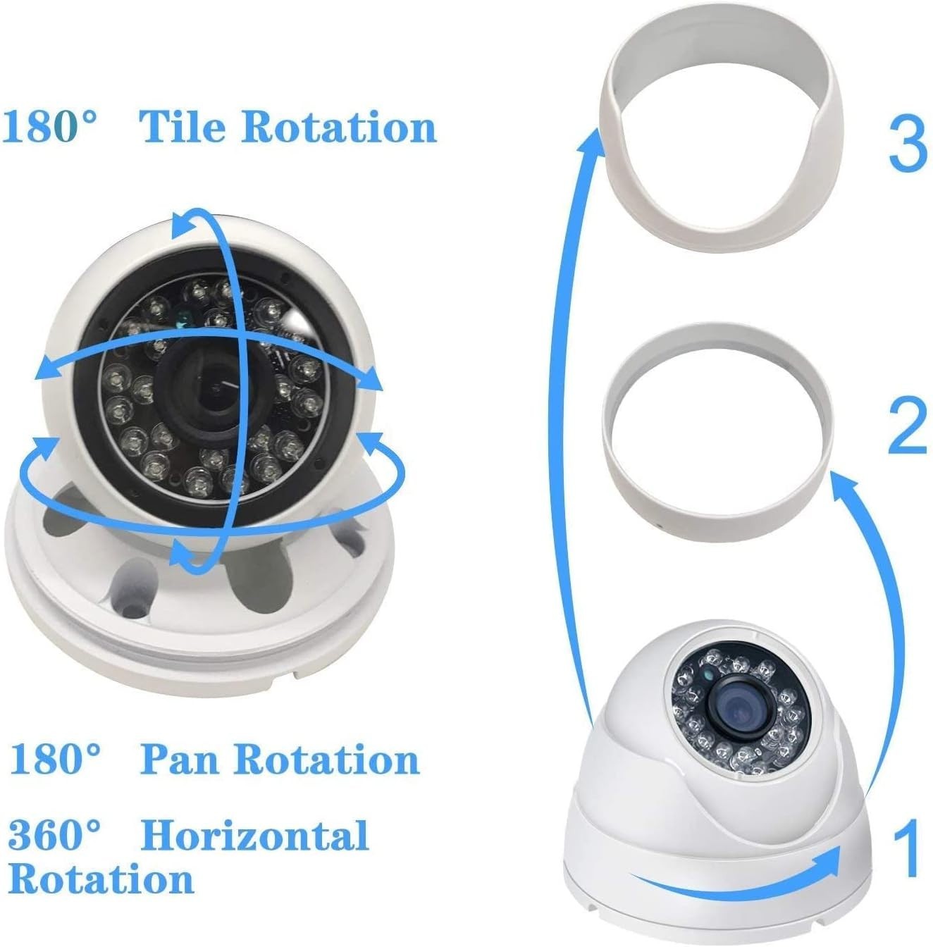 2MP Dome TVI AHD CCTV 4IN1 Camera Color Night Vision Metal Housing 2.8mm