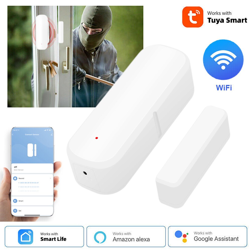 Tuya Zigbee/WiFi Smart Door Sensor Window Door Open Closed Detectors Smart Home