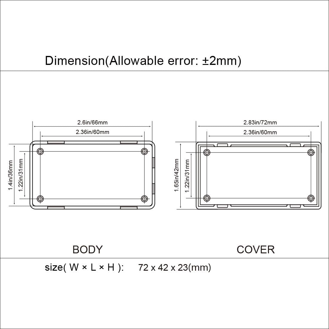 LeMotech Project Box, 5 Pieces ABS Electrical 2.8″ x 1.7″ x 0.9″(5pc), Black
