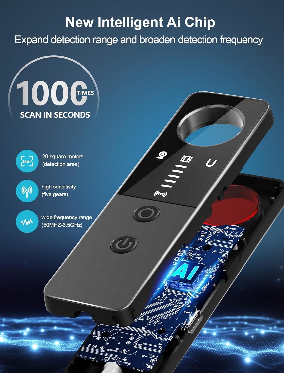 7-in-1 Portable Hidden Camera Detector with LCD – Ultimate Privacy Protector