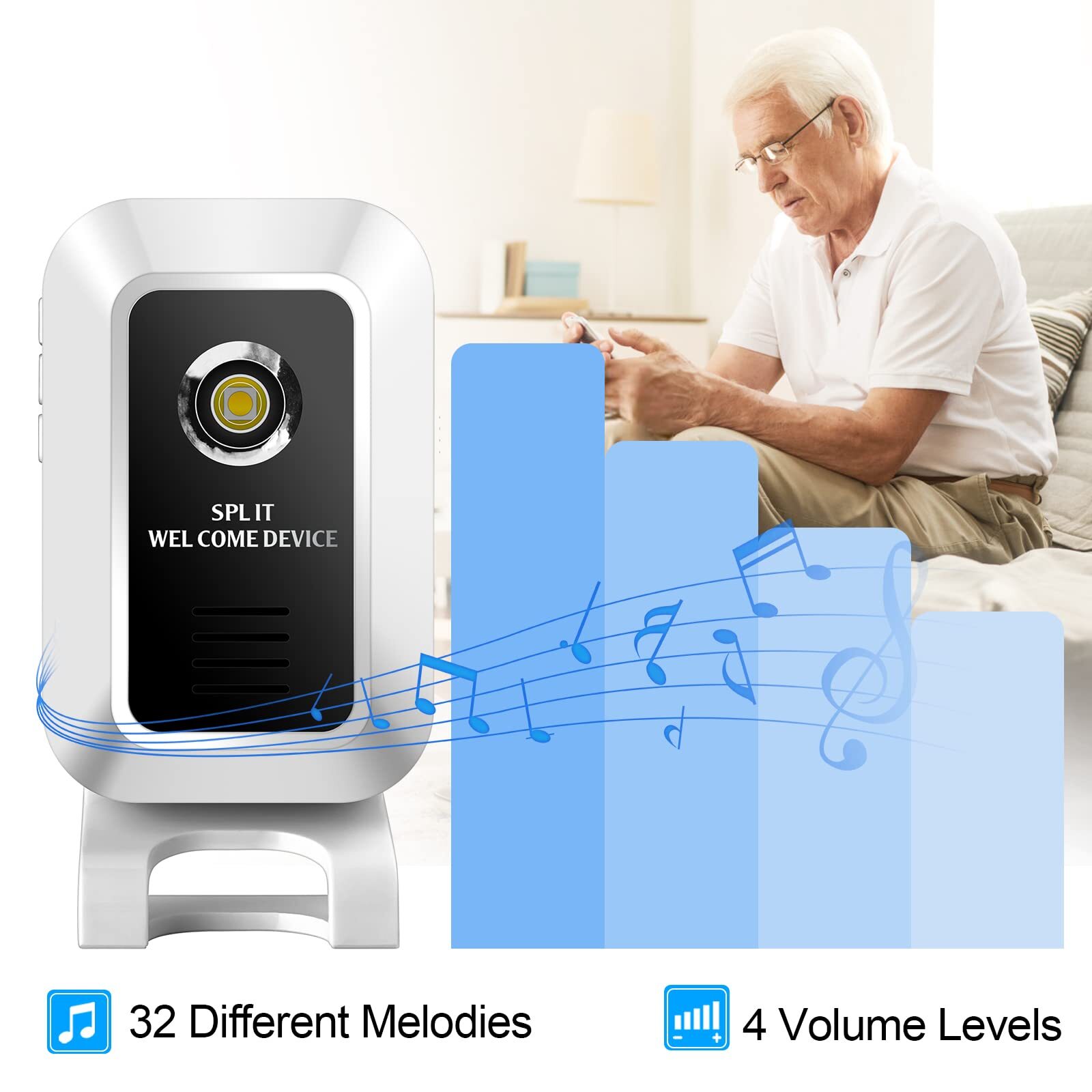 KERUI M7 Door Chime Wireless Business Door Motion Sensor Detector Visitor Alert