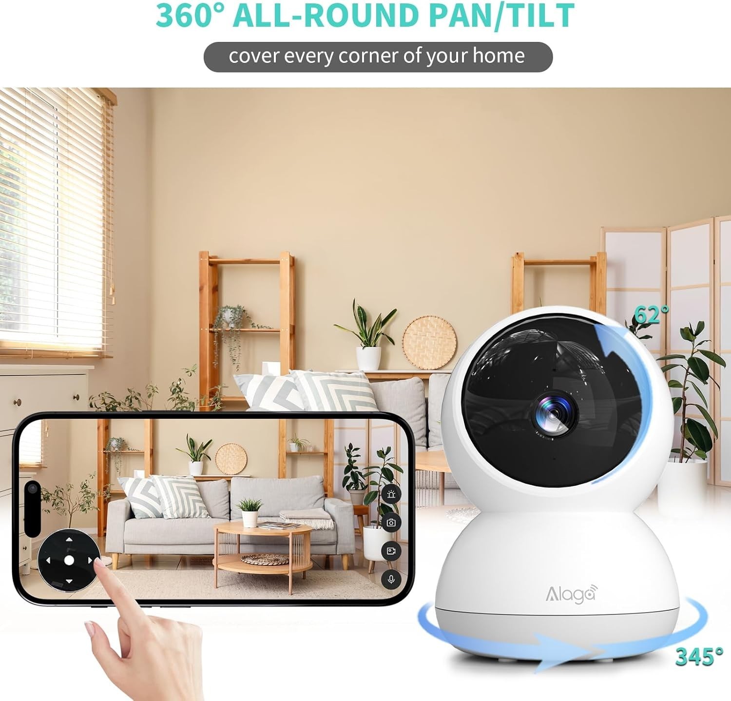 5G Pet Camera Indoor with Phone App, 3K Cat Dog Cameras with Speaker, Pan-Tilt W