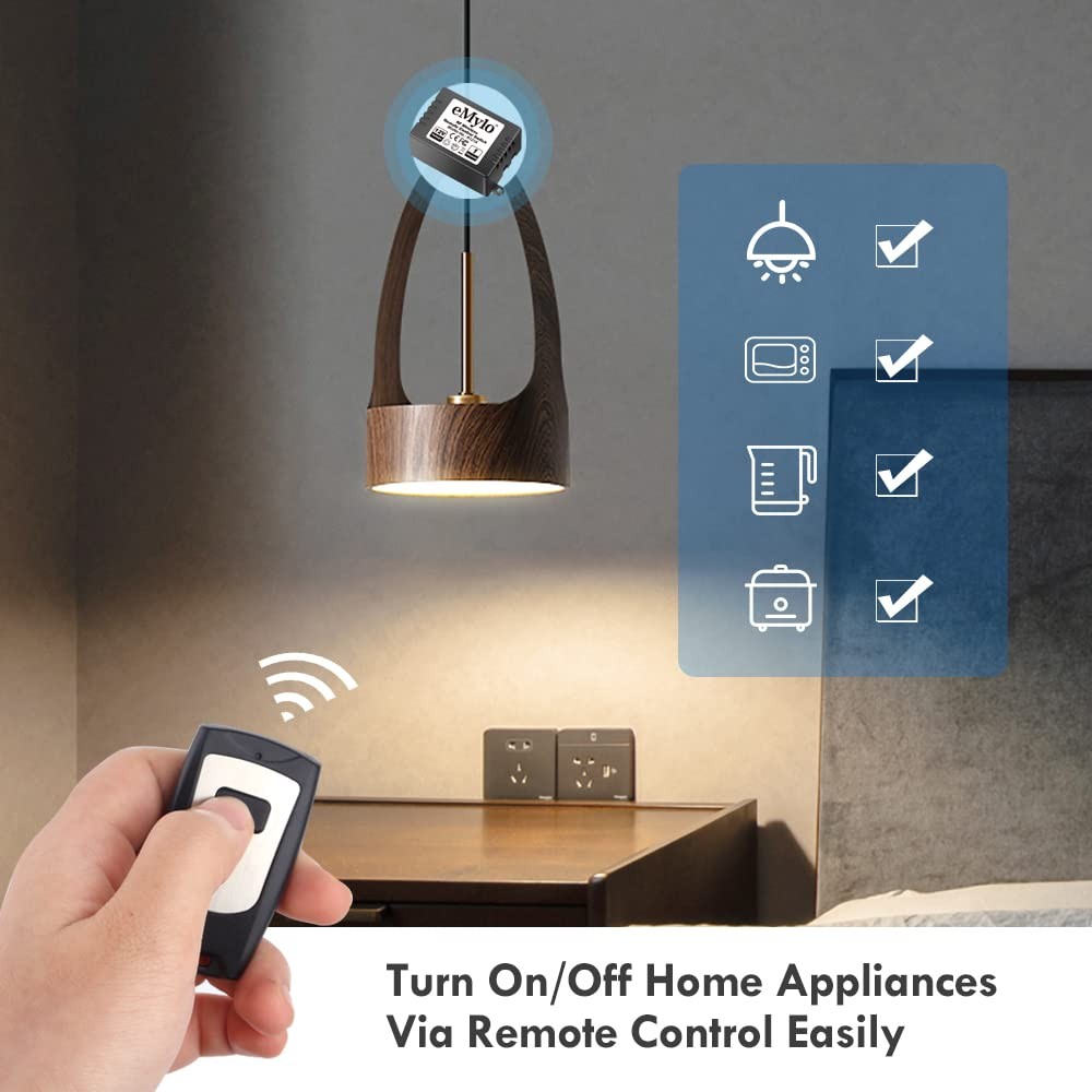 eMylo DC 12V 1 Channel 433Mhz RF Wireless Relay Remote Control Momentary Light