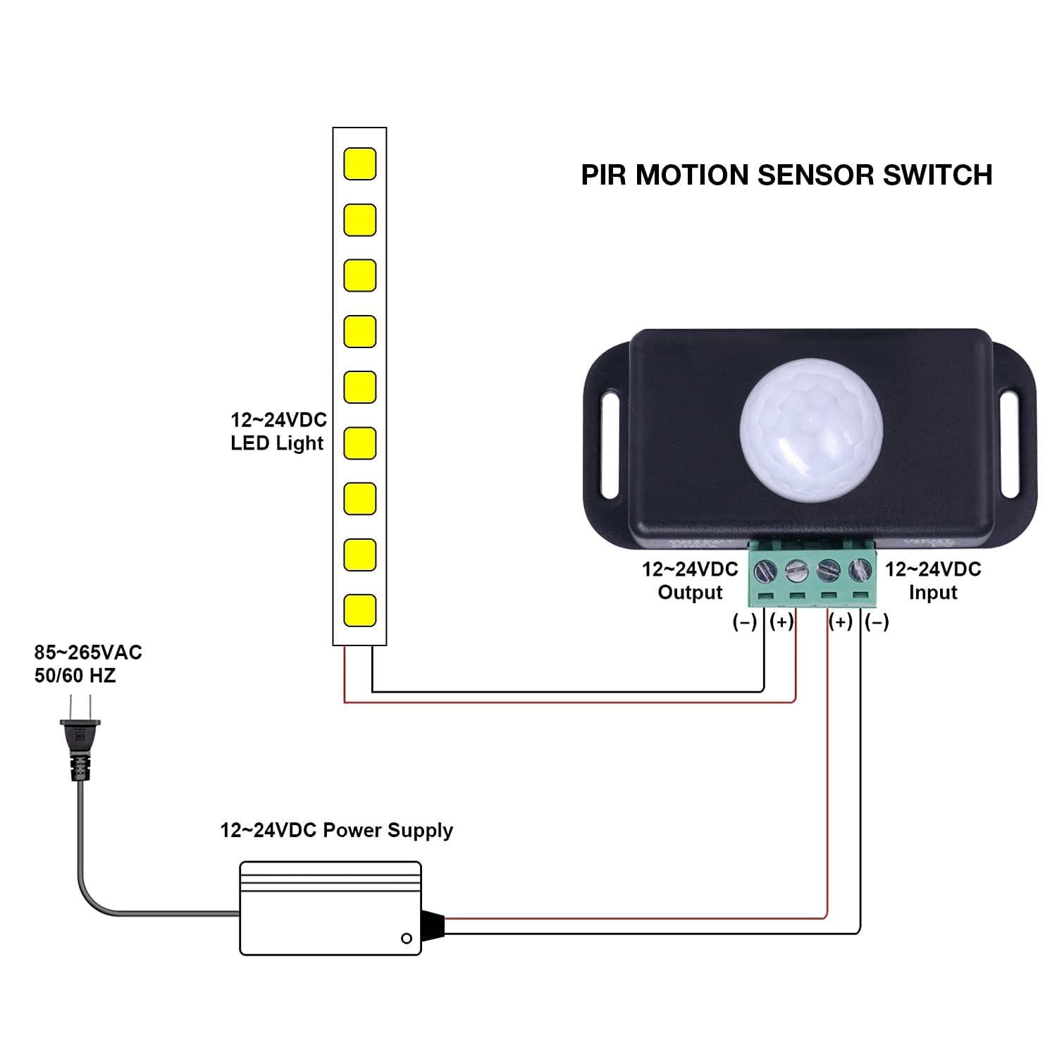 BS009 12V 24V PIR Motion Sensor Switch, Timer, Controller, LED Strips Light