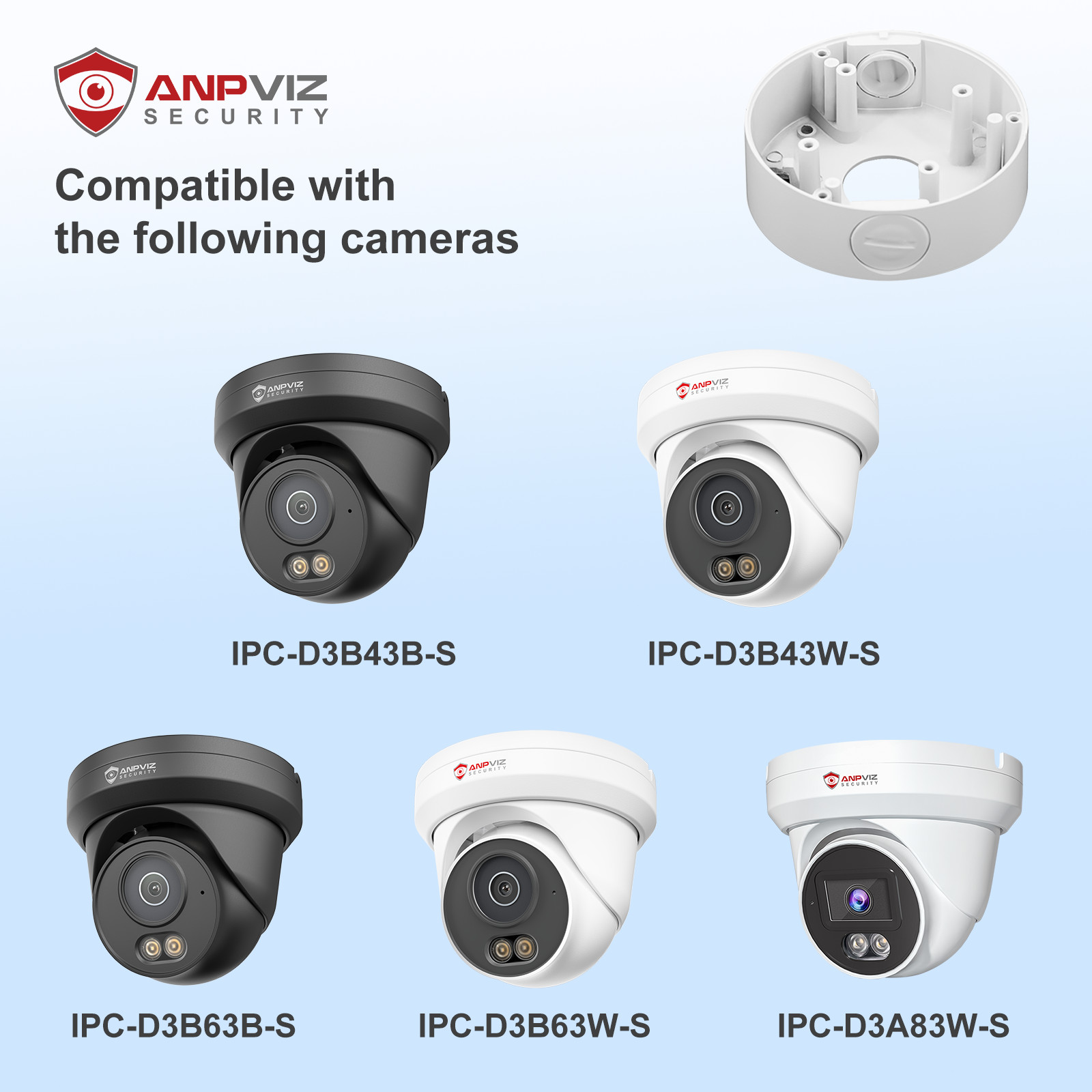 Anpviz 4mp 5mp 6mp 8mp PoE IP Security Camera Outdoor Junction Box Bracket Color