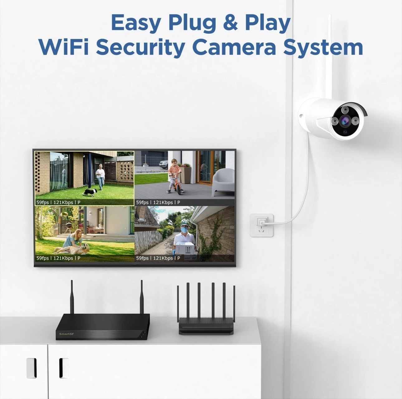 10CH NVR 5MP System, 8×3MP Cameras, 3TB HDD, Night Vision, Motion Detection, App