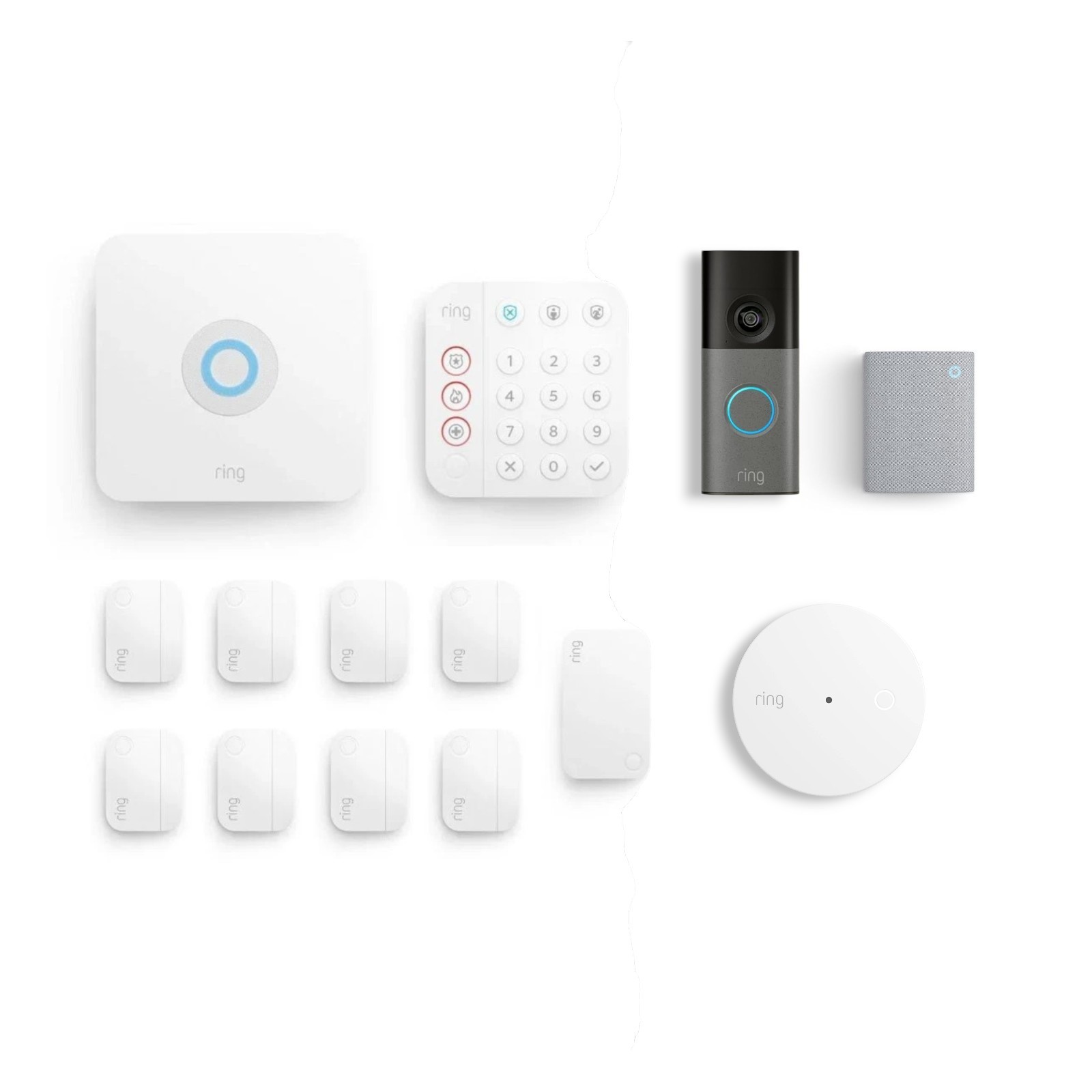 Ring Alarm Security System with Battery Doorbell, Chime, and Glass Break Sensor