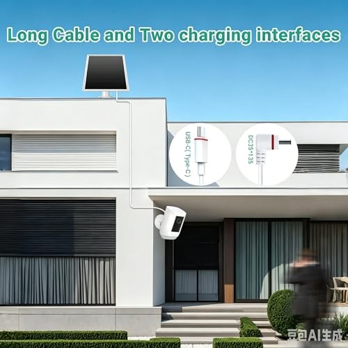 White 6W Solar Panel for Ring Camera – USB-C & Barrel – White-106-1