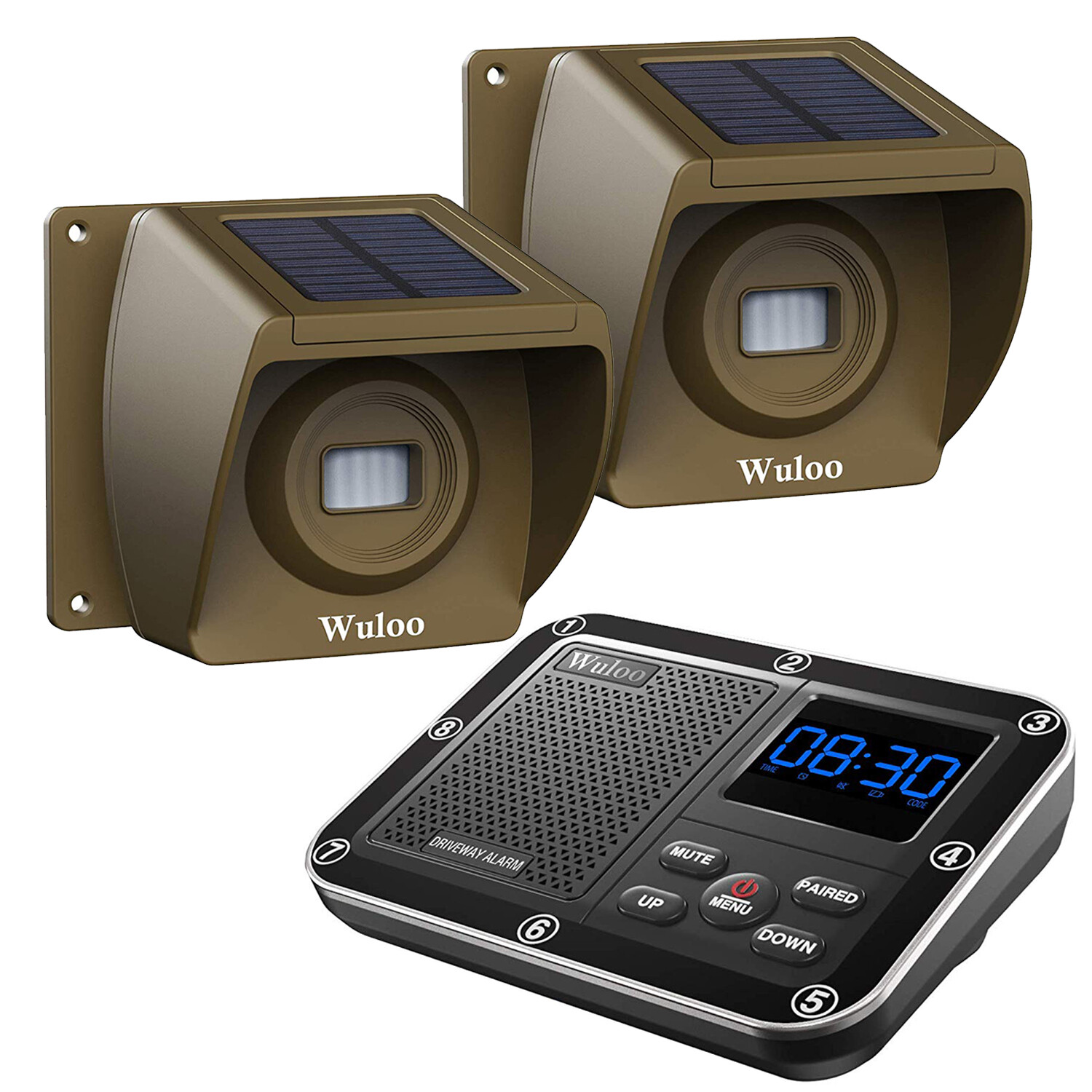 Wuloo Driveway Alarm Wireless System Solar Power Motion Sensor for Home Security