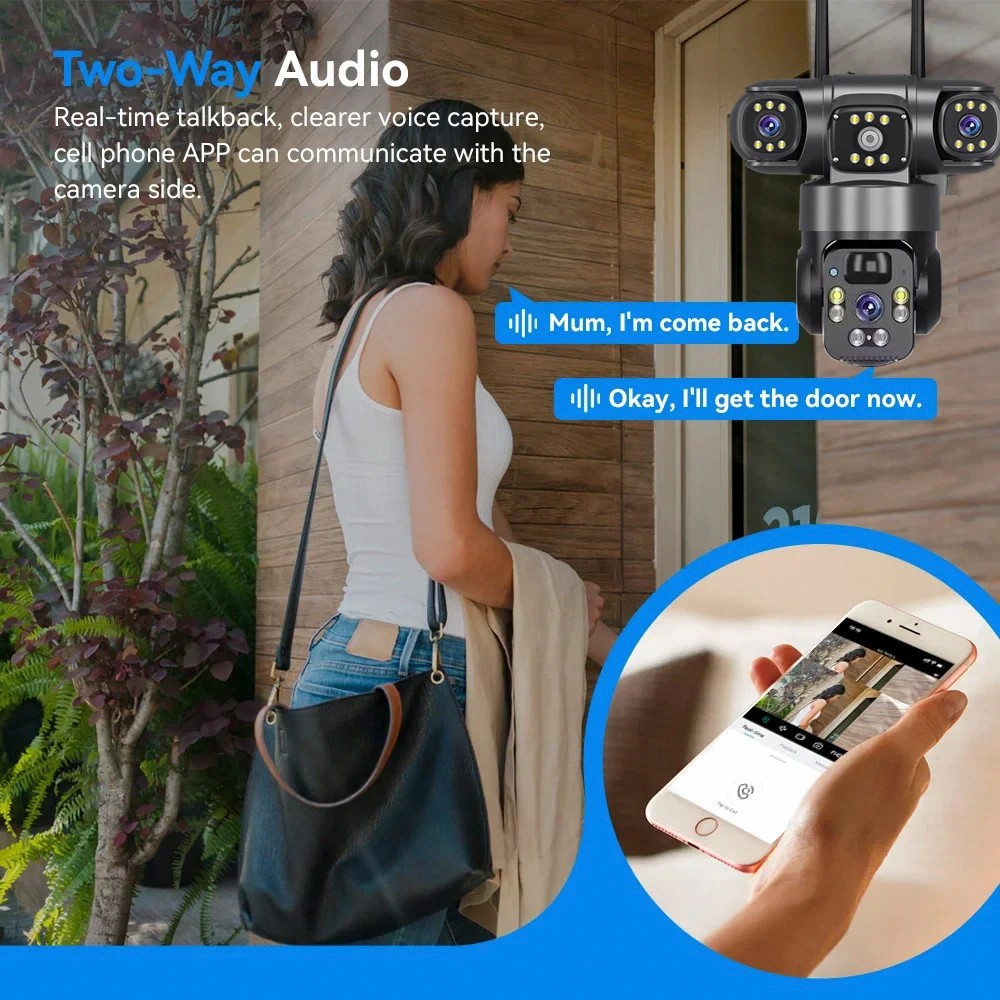 2PCS 12MP HD Solar Battery Home Security Camera Outdoor Wifi Wireless PTZ CCTV