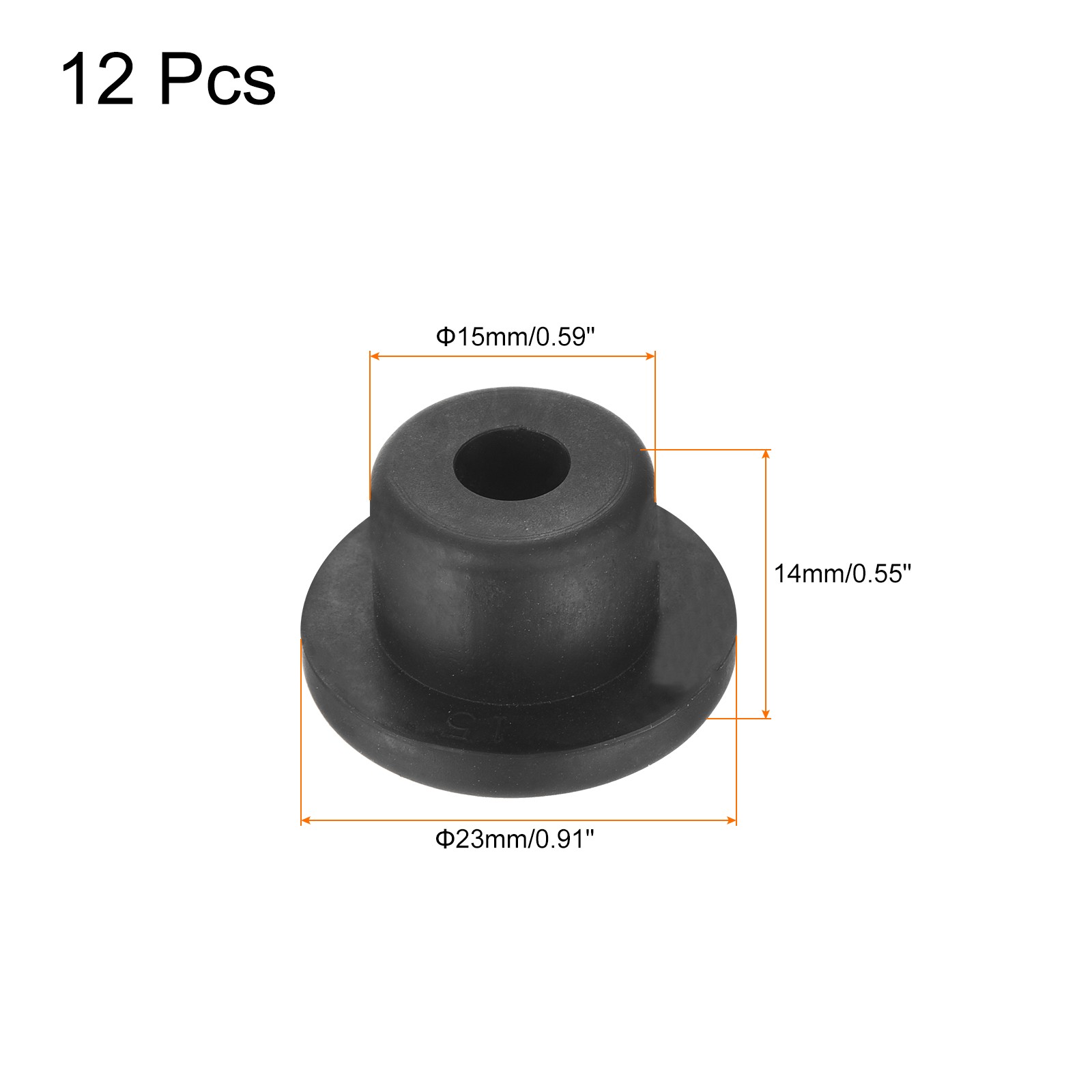 High Temp Silicone Plug t Shaped Silicon Stopper Black 23x14x4mm 12pcs