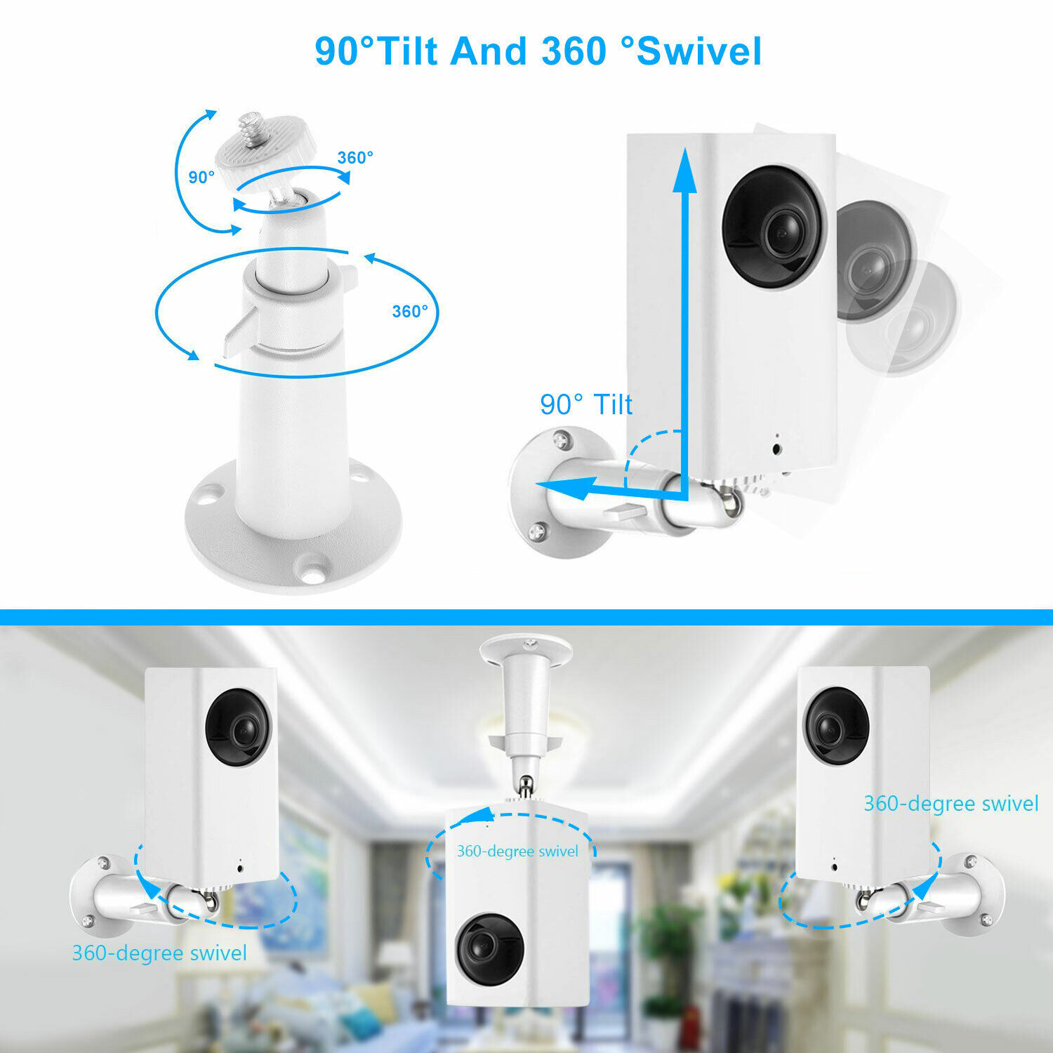 3Pcs Security Wall Mount Holder Adjustable for Arlo or Pro Camera Indoor Outdoor
