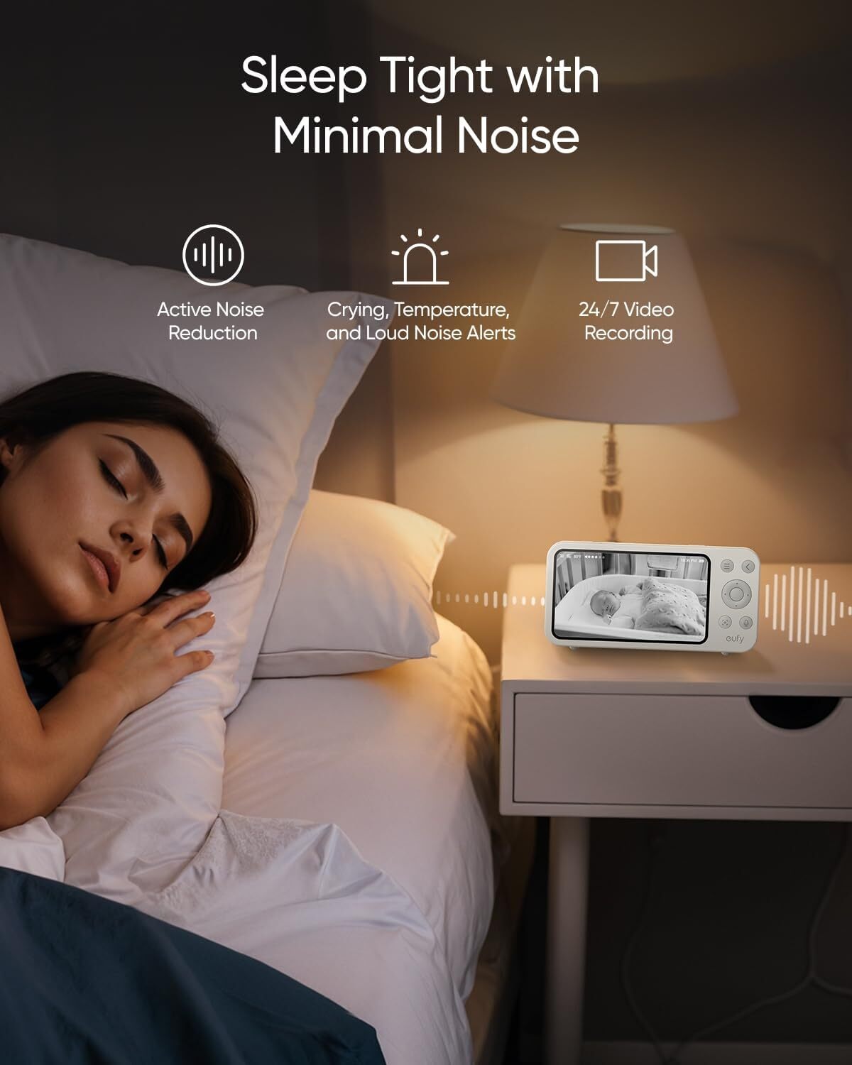 eufy Security 5” Baby Monitor E20 2K Portable Camera PTZ Wi-Fi Free ANR|Refurb