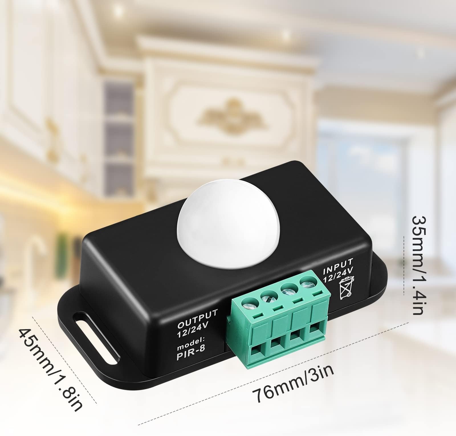 6 Pack 12V 24V PIR Sensor LED Motion Sensor Motion Detector Light Switch Body…