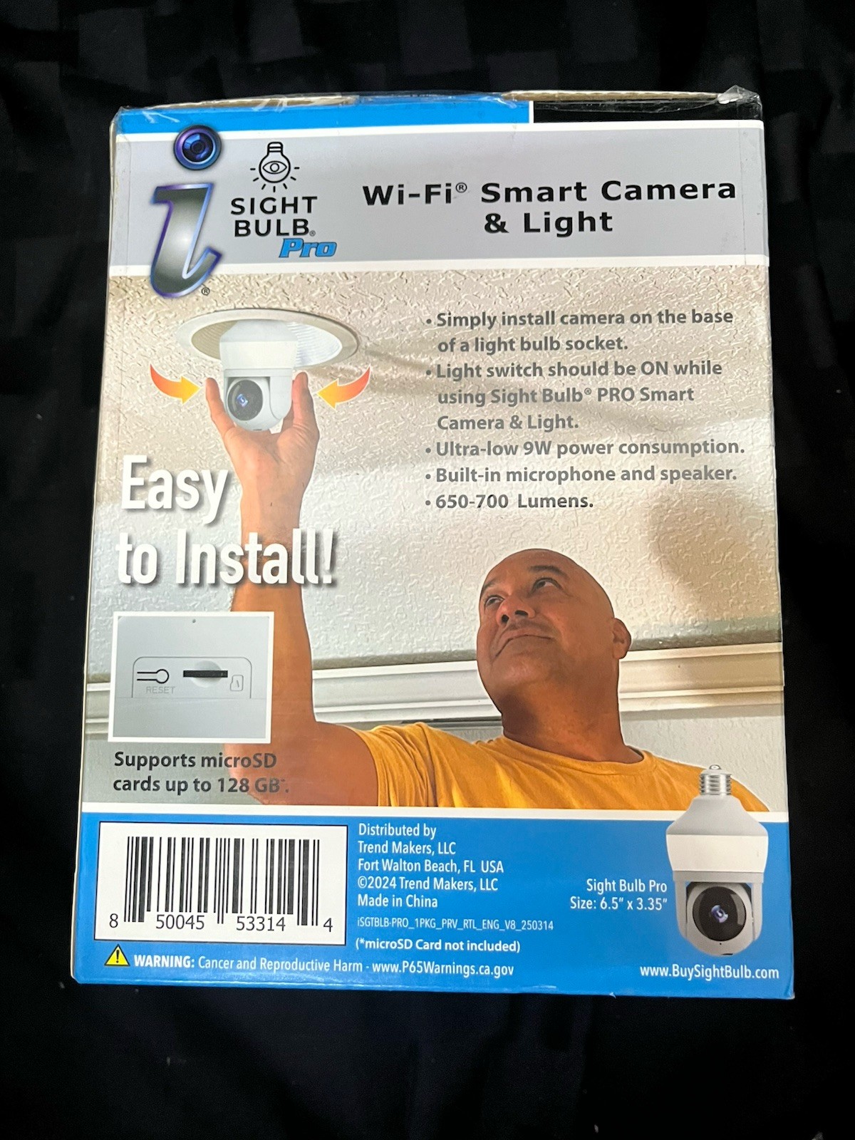 New Sight Bulb WiFi Smart Camera & Light Pro, 75W Equivalent LED Light Open Box