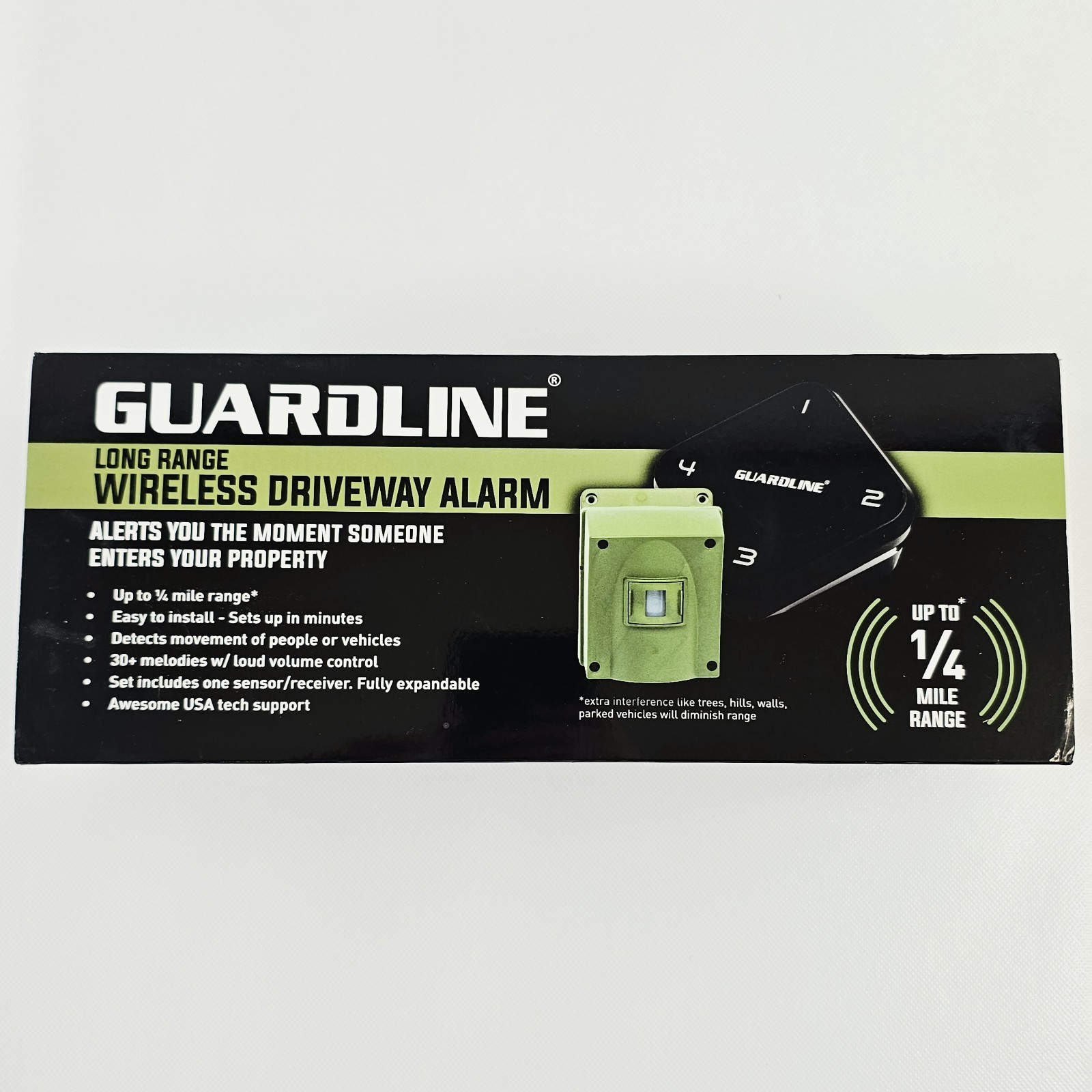 Guardline GL5000 Long Range Wireless Driveway Alarm 1/4 Mile Range Motion Sensor