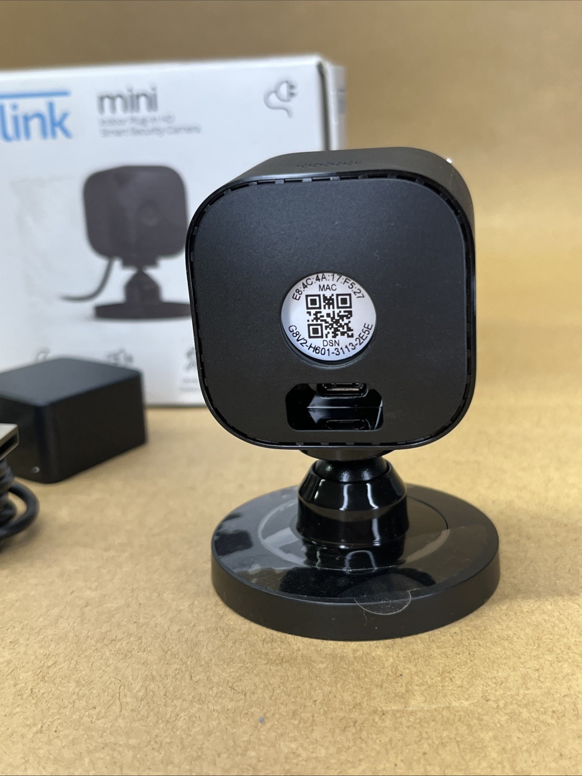 Blink Mini Compact indoor plug-in smart security camera 1080p HD, New