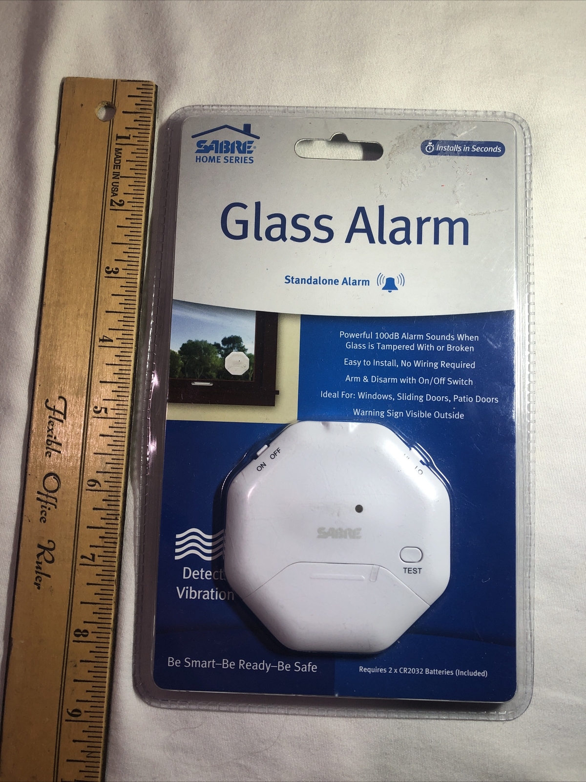SABRE HS-GA Wireless Window Glass Break & Vibration Detector Alarm with Security
