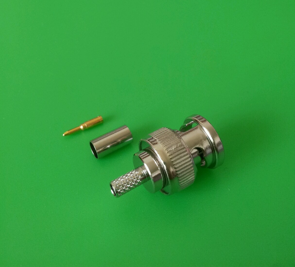 (10 SETS) BNC Male 3-pc Crimp-on Connector for RG174 Thin Net – USA Seller