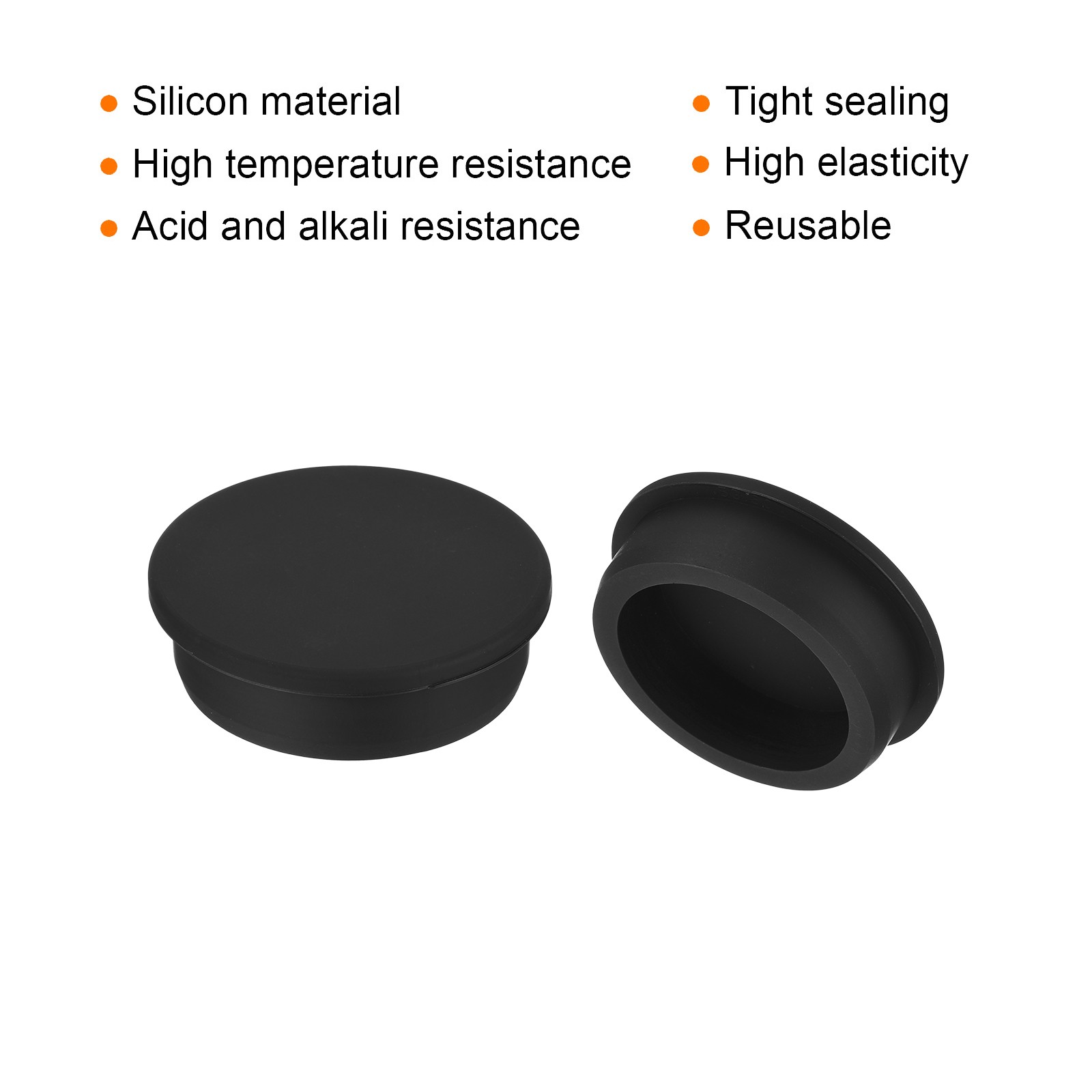 High Temp Silicone Plug t Shaped Solid Stopper Black 65x4x18x47mm 2Pcs