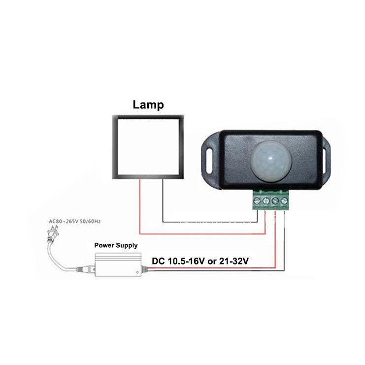 DC 12V-24V 8M Automatic Infrared PIR Motion Sensor Detector Switch For LED light