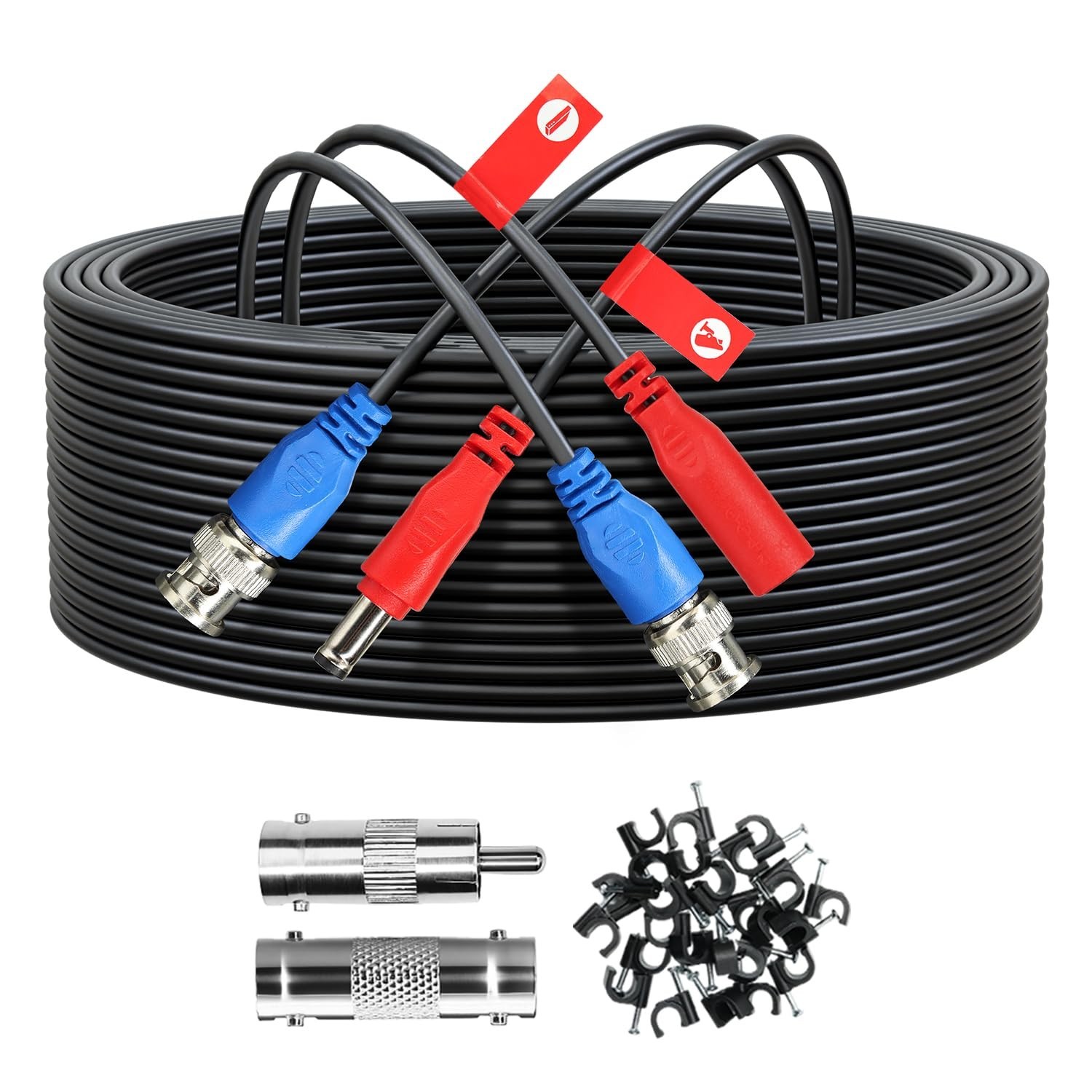 50FT/15M All-in-One Video Power Cable, Premade BNC Video Power Cable Extensio…