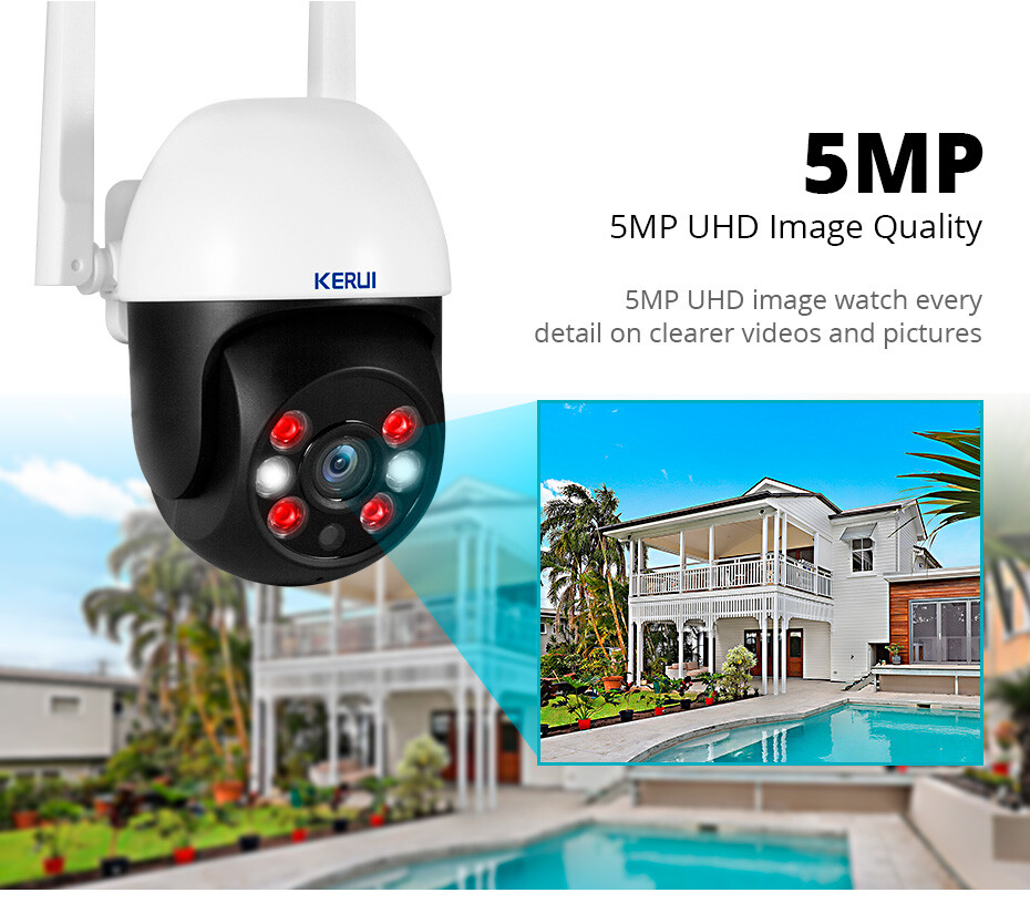 KERUI 5MP 8MP 4K PTZ WiFi IP Wireless Camera Tuya Smart Outdoor Home Security US