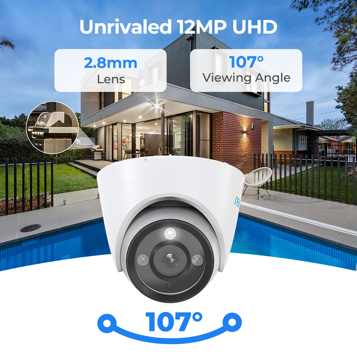 Reolink 1224A 12MP PoE Security Camera Smart Color Night Vision Two-Way Audio