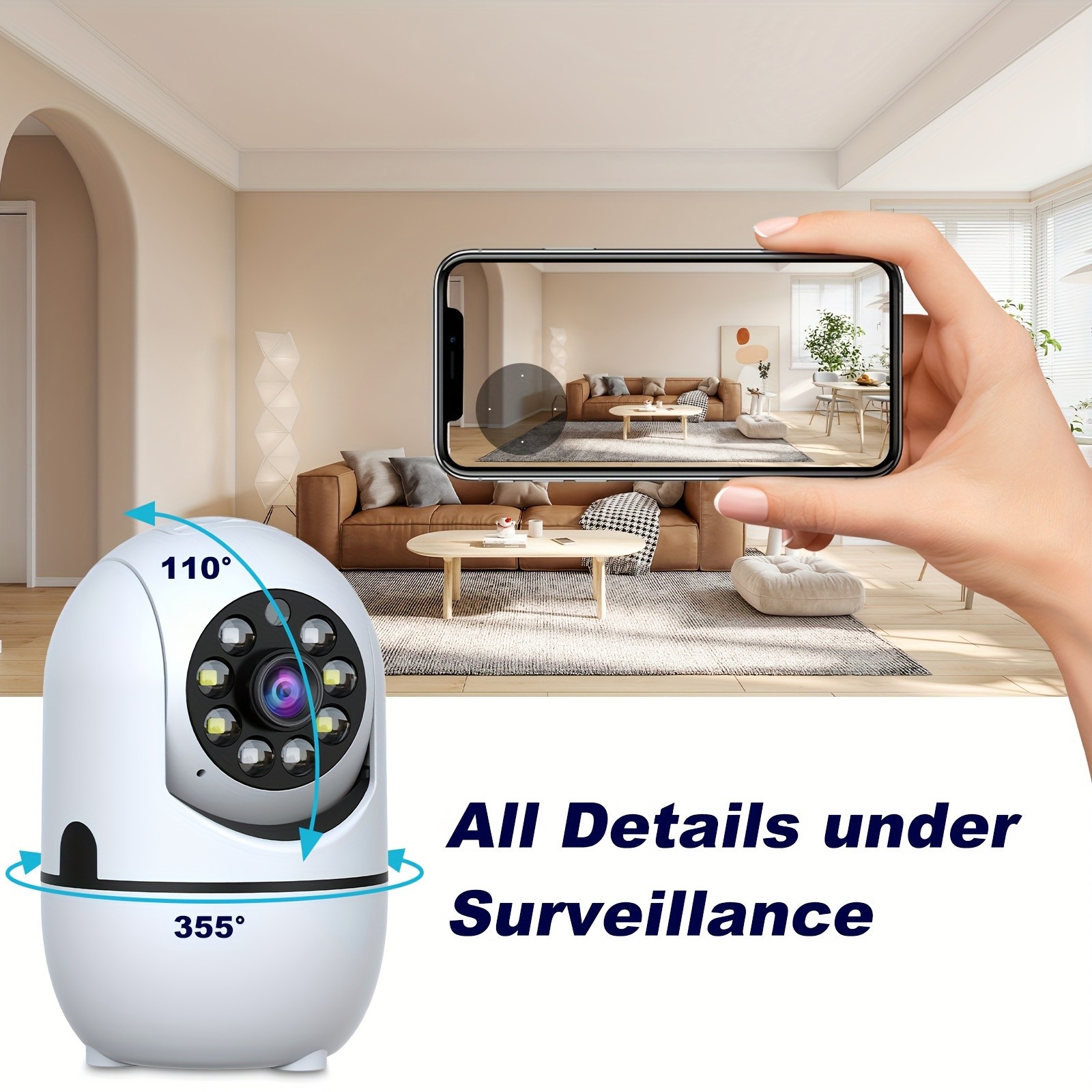 Essential Adaptable Stable Easy to Install 4PCS Indoor Wireless Security Cameras