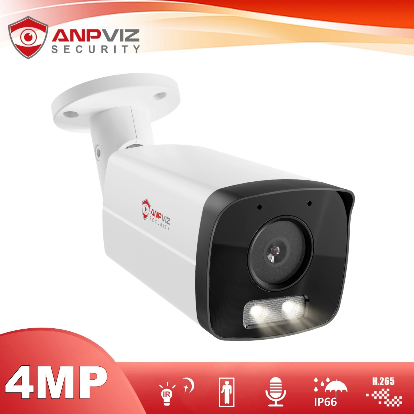 Anpviz 4MP PoE Security IP Camera Indoor/Outdoor Audio Recording AI Human Detect