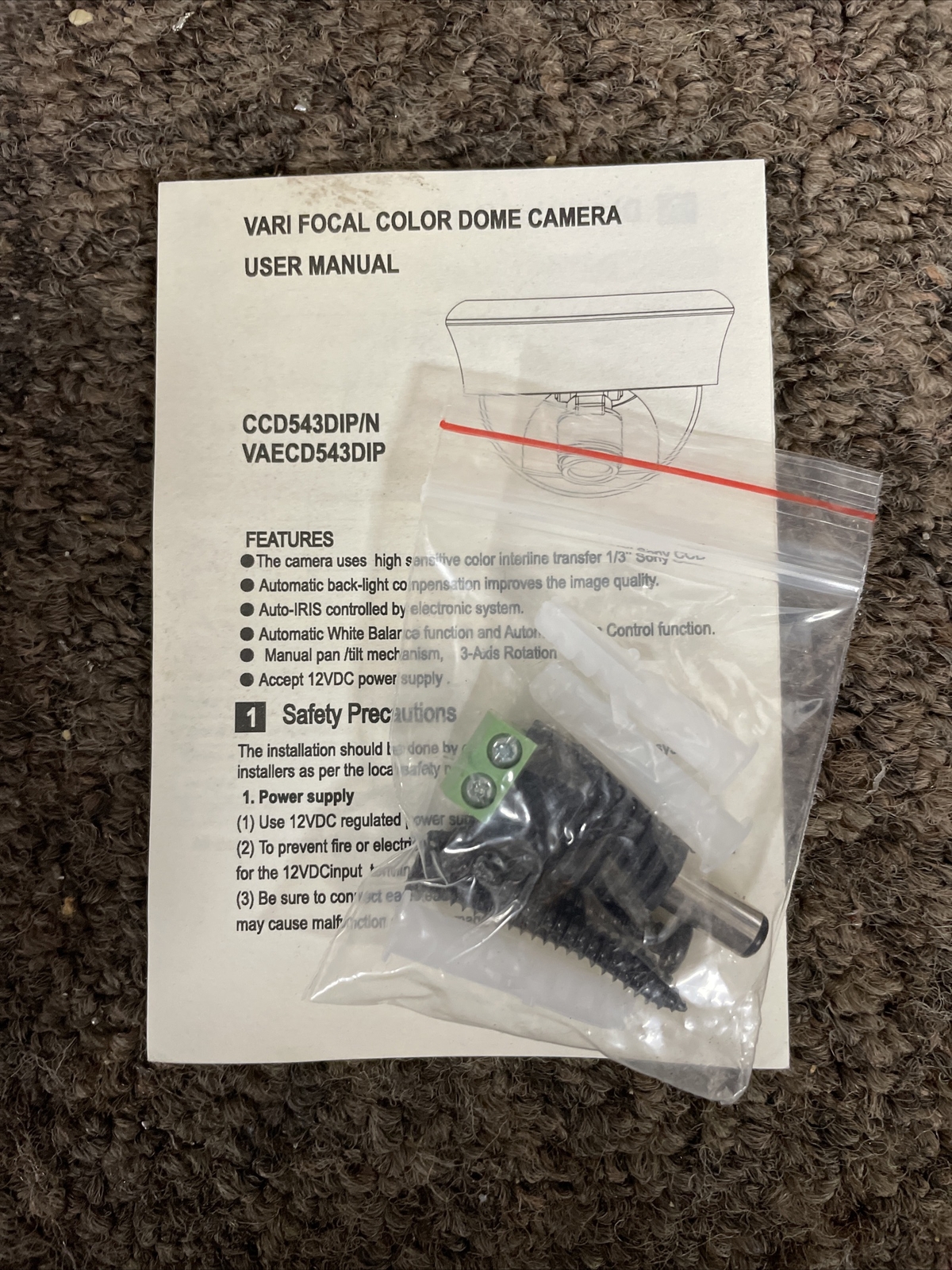 Capture CCD543DIN 2.8-10mm Variable focus dome camera