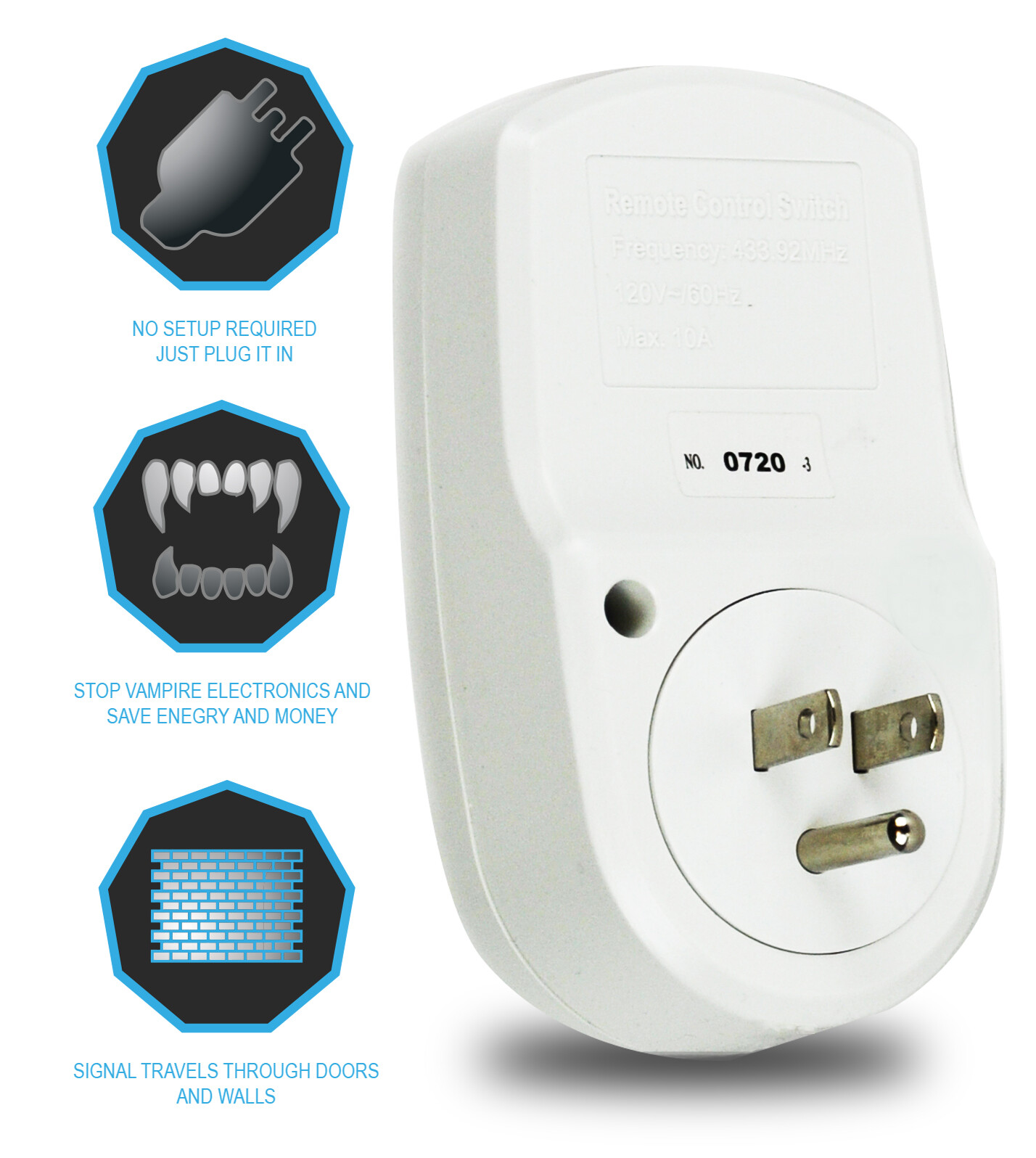 NEW U.S Wireless Remote Control Outlet Switch for Lights and House (1-3-5 Pack)
