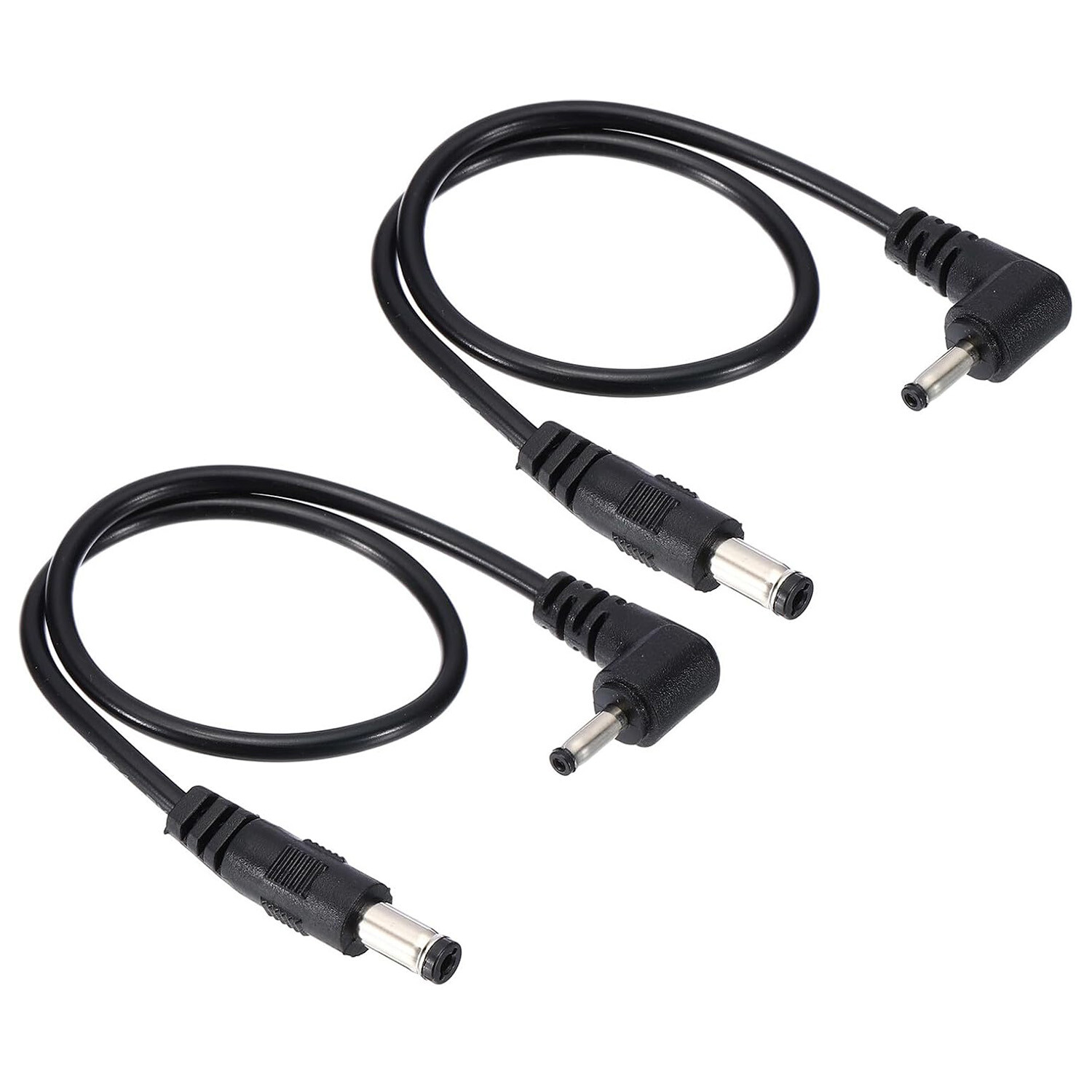 CCTV DC Power 5.5mm x 2.1mm Male Right Angle to 3.5mm x 1.35mm Adapter Cable 1ft