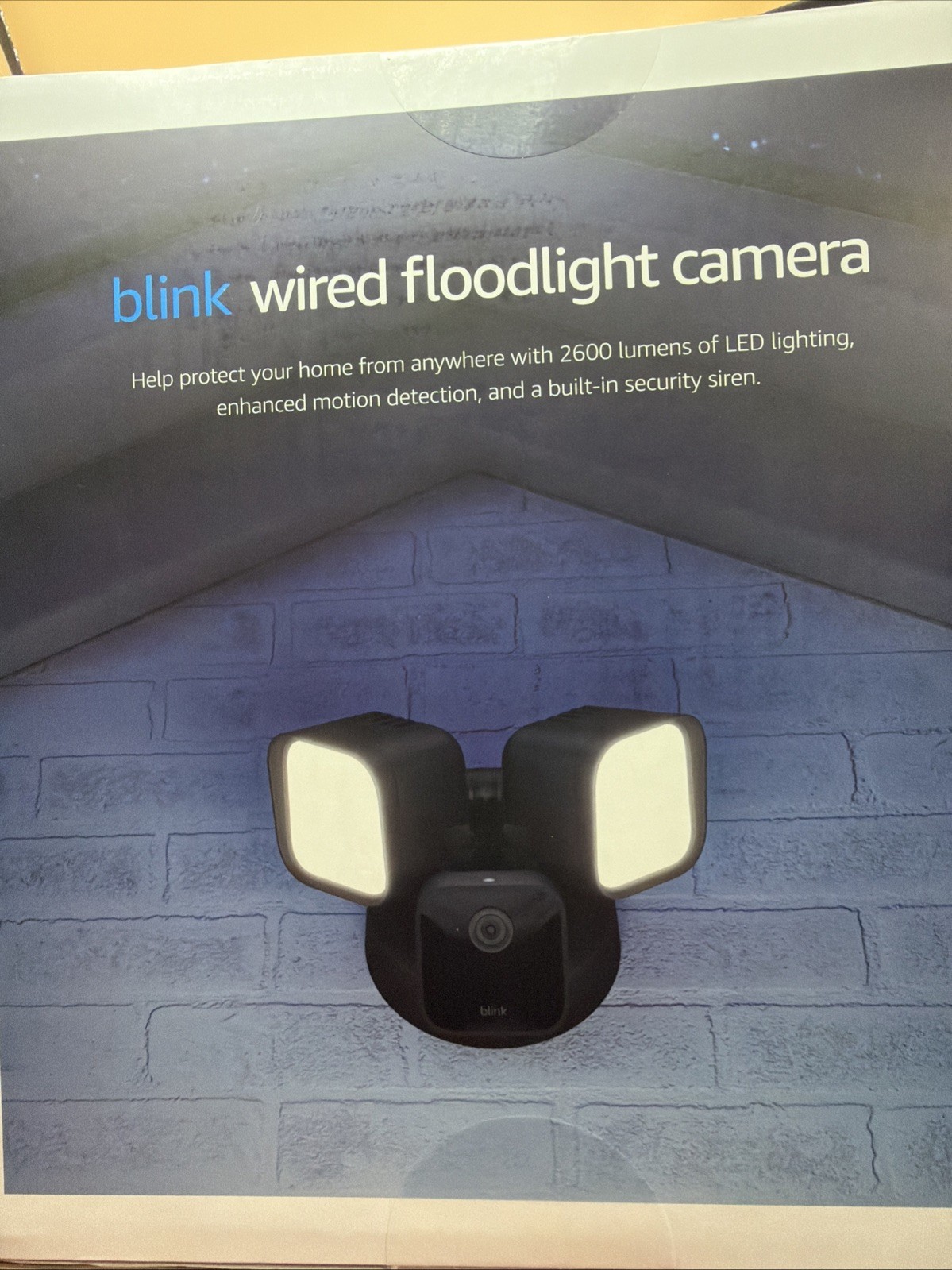 Blink Wired Floodlight Camera 1080p Outdoor Motion Siren Alexa Wi-Fi Black