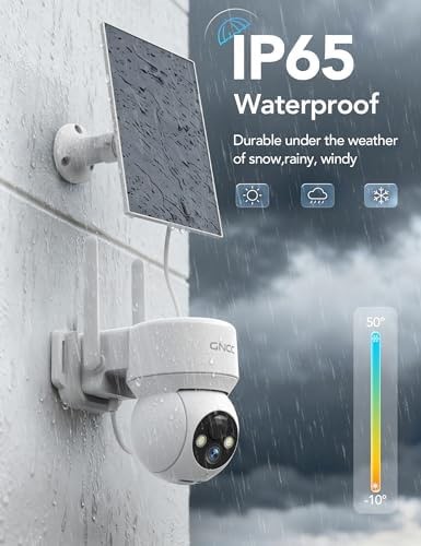 GNCC Solar Security Cameras Wireless Outdoor 2.4G WiFi, SD/Cloud Storage | So…