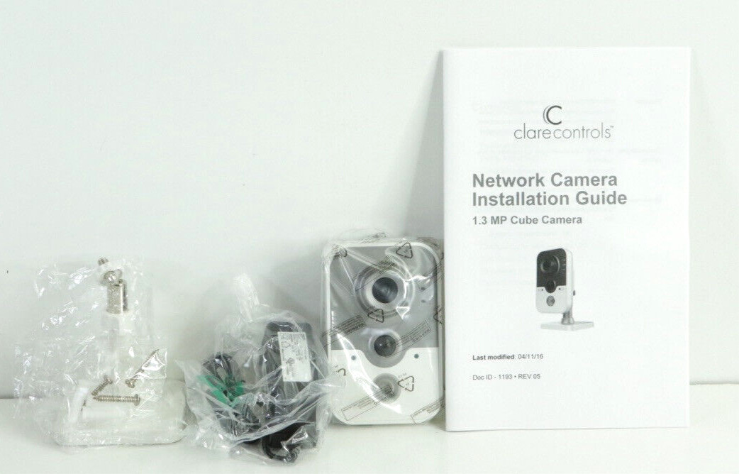 Clare Controls CV-B13C10-IDIW 1.3MP Cube Camera (White) Nanny Cam Indoor m713