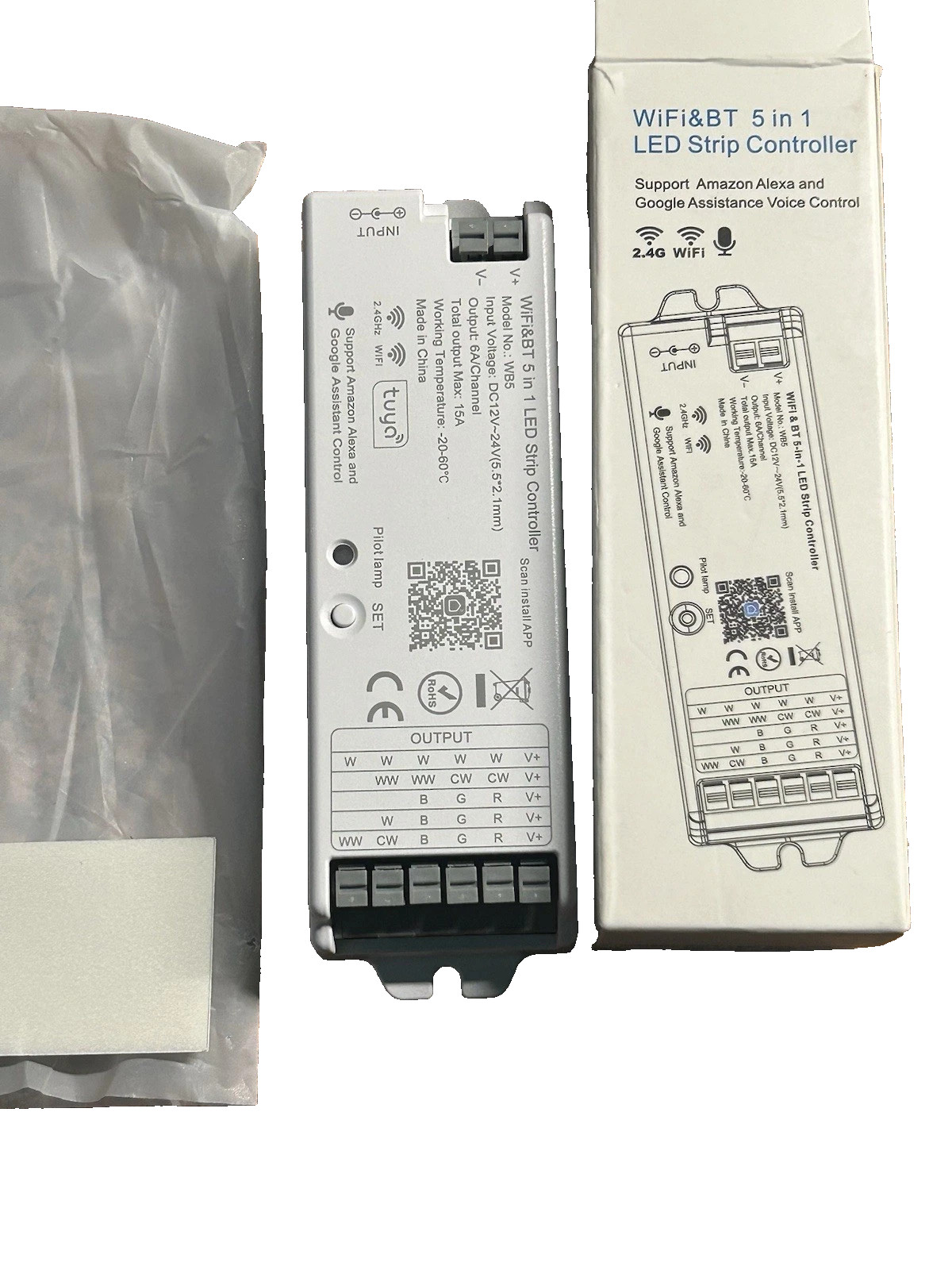 WiFi & BT 5 in 1 LED Strip Controller.Support Amazon Alexa and Google Assistance