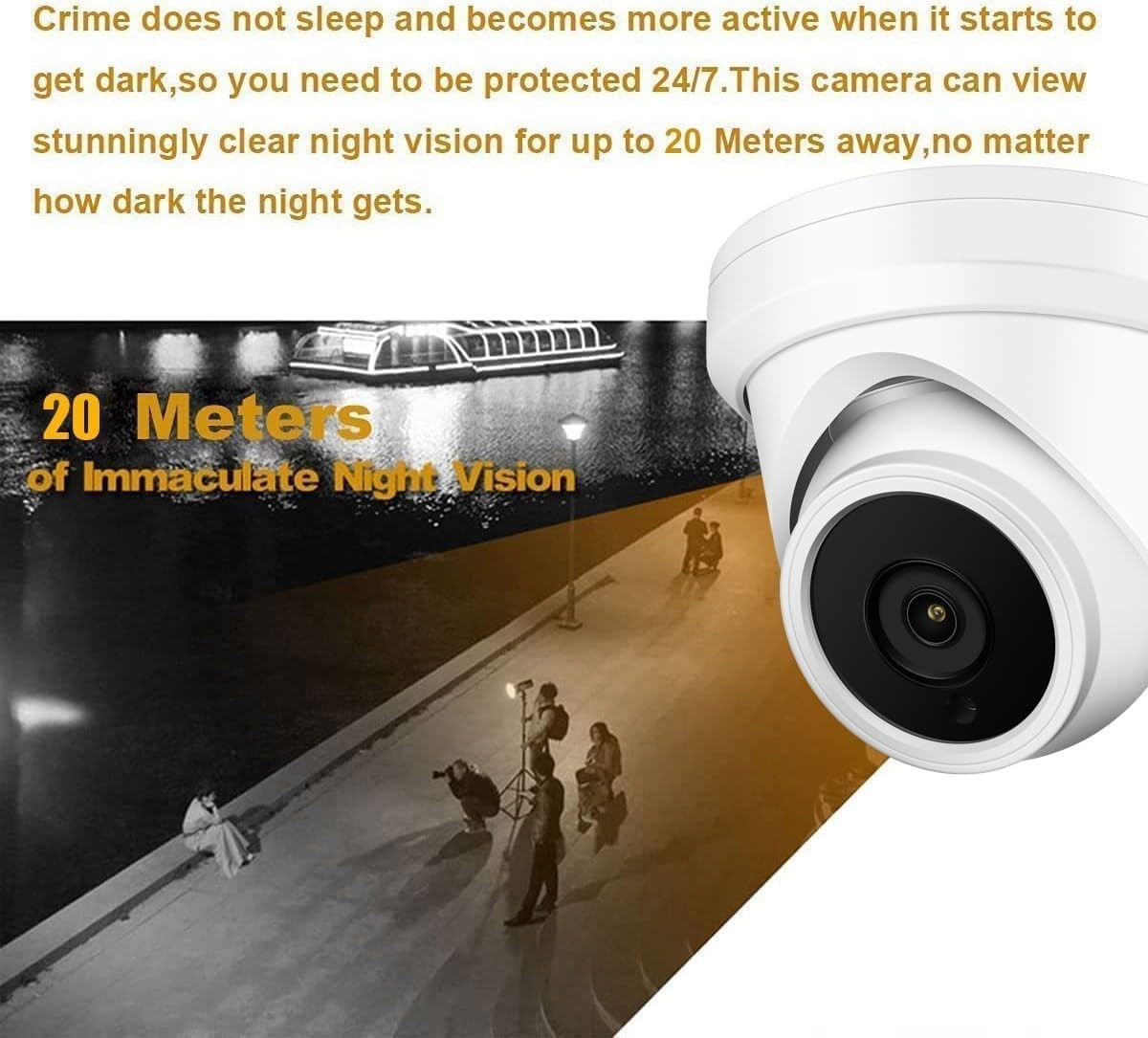 5MP Turret TVI AHD CCTV 4IN1 Camera 65ft IR Night Vision Metal Housing 2.8mm