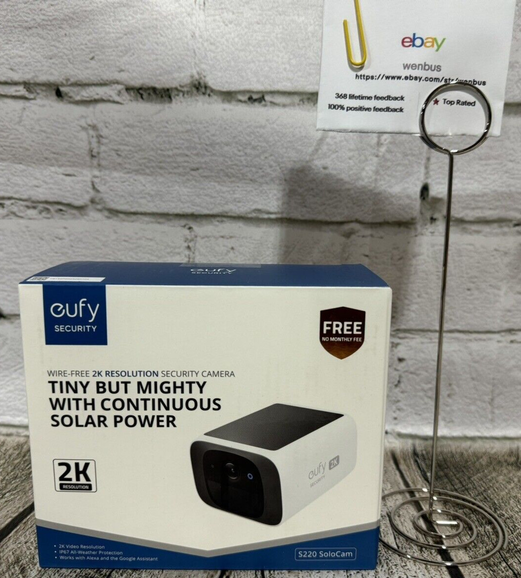 eufy 2K Solar Security Camera S220 SoloCam Wireless Outdoor Camera Night Vision