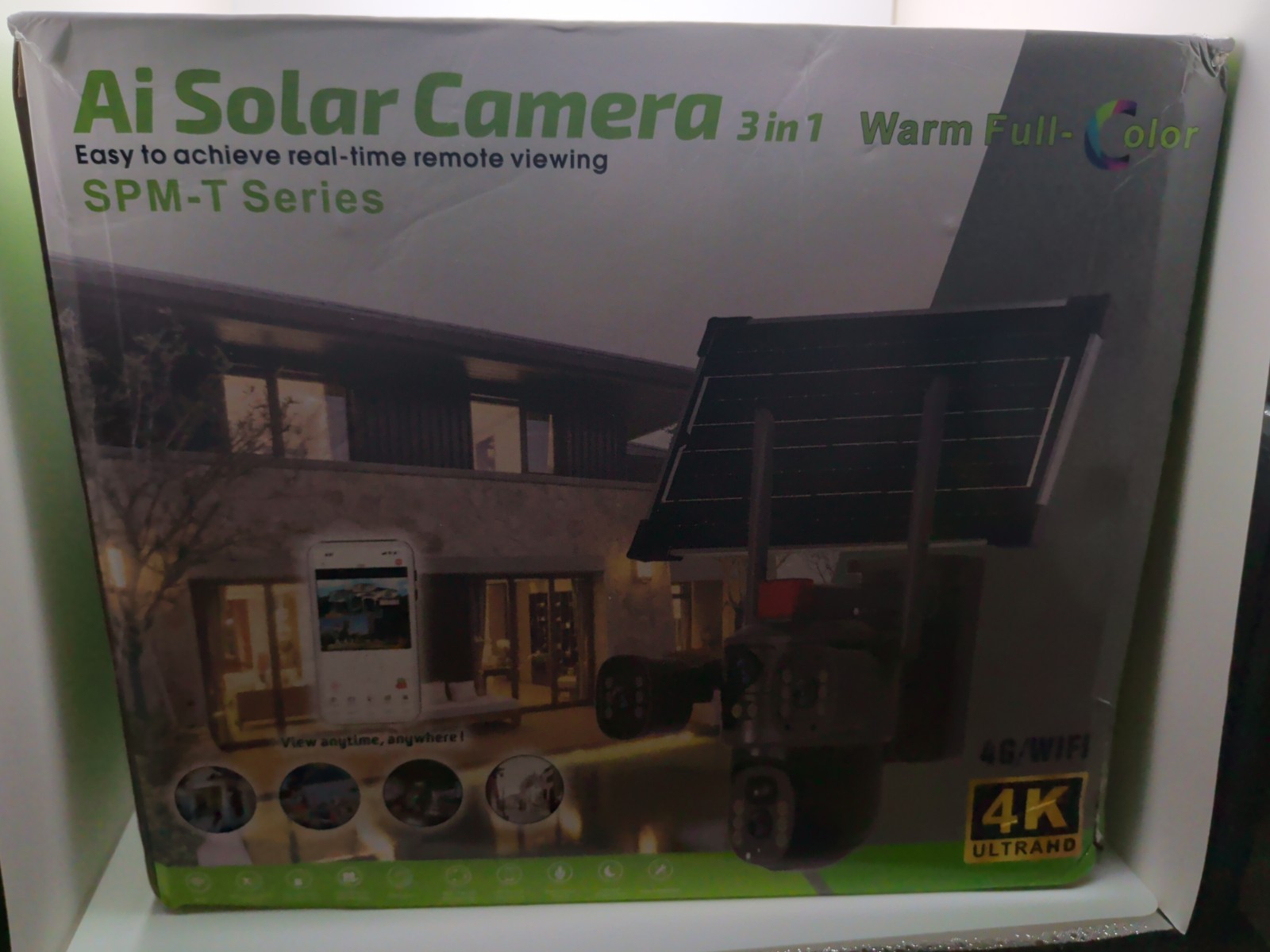 Ai Solar Camera 3 In 1 SPM-T Series Outdoor Security Camera 4K Ultra HD 4G Wifi