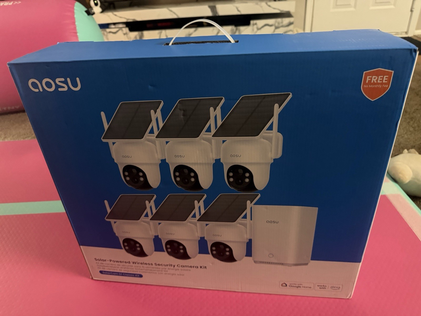 aosu Solar/Battery Wireless Wi‑Fi 6-Cam 1080p Outdoor Night Vision Kit