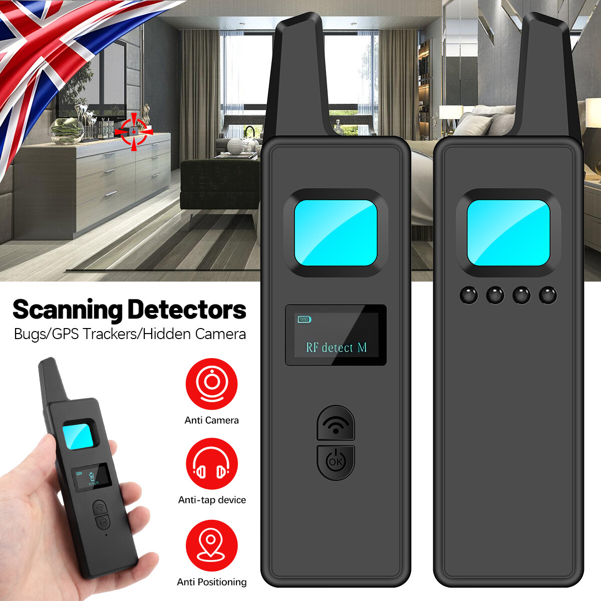 Detector Anti Spy Bug Detector GPS Tracker Finder Scanner Device Hidden Camera