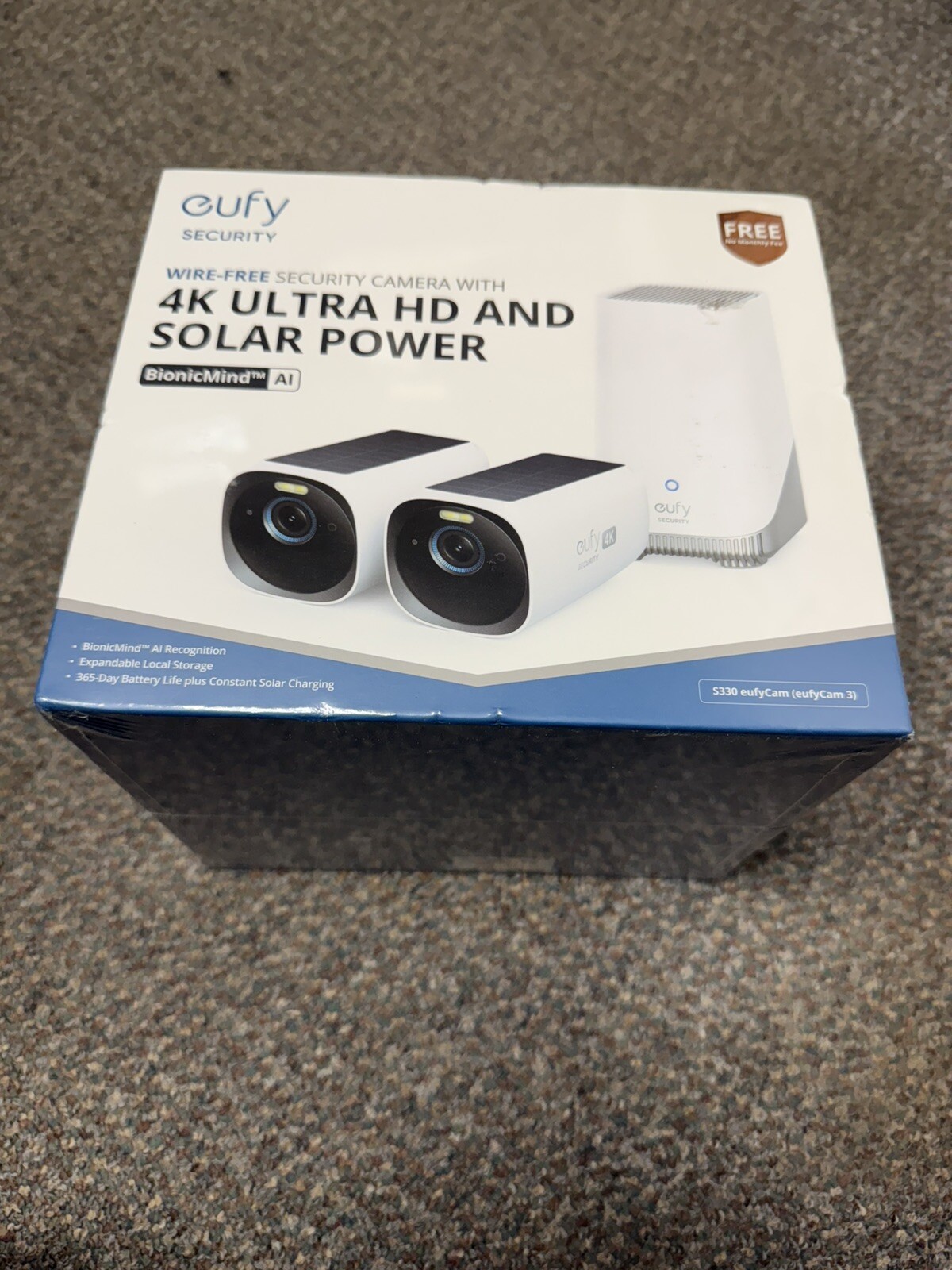 eufy S330 eufyCam 3 2-Cam Kit 4K Security Camera Outdoor Wireless W/ Solar Panel