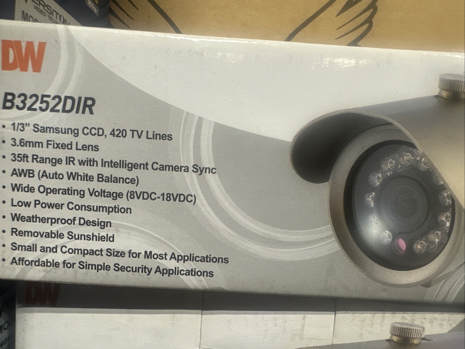 Digital Watchdog Security Camera B3252DIR Weatherproof 3.6MM Fixed Lens